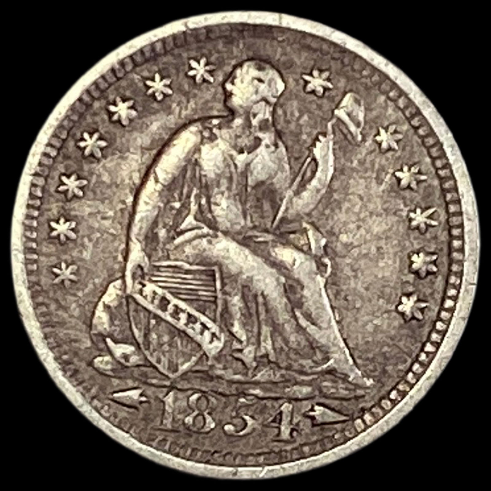 1854-O Seated Liberty Half Dime LIGHTLY CIRCULATED (1 of 2)