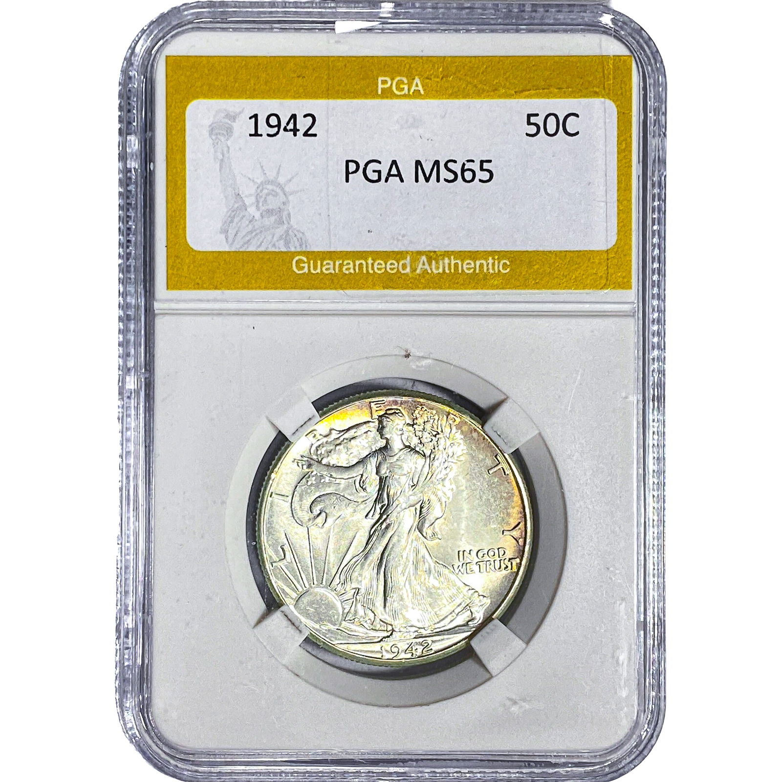 1942 Walking Liberty Half Dollar PGA MS65: 1942 Walking Liberty Half Dollar PGA MS65