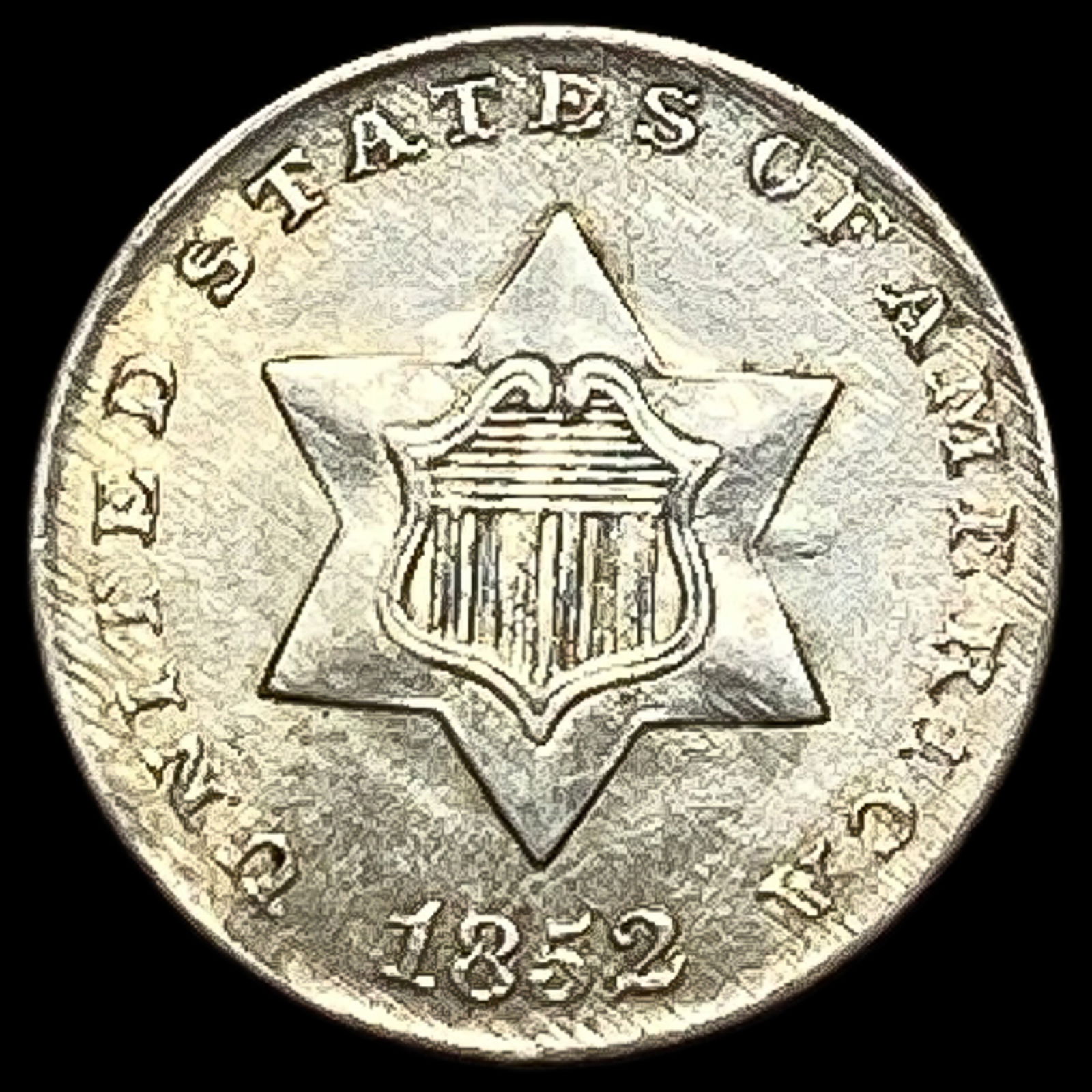 1852 Silver Three-Cent Piece UNCIRCULATED: 1852 Silver Three-Cent Piece UNCIRCULATED