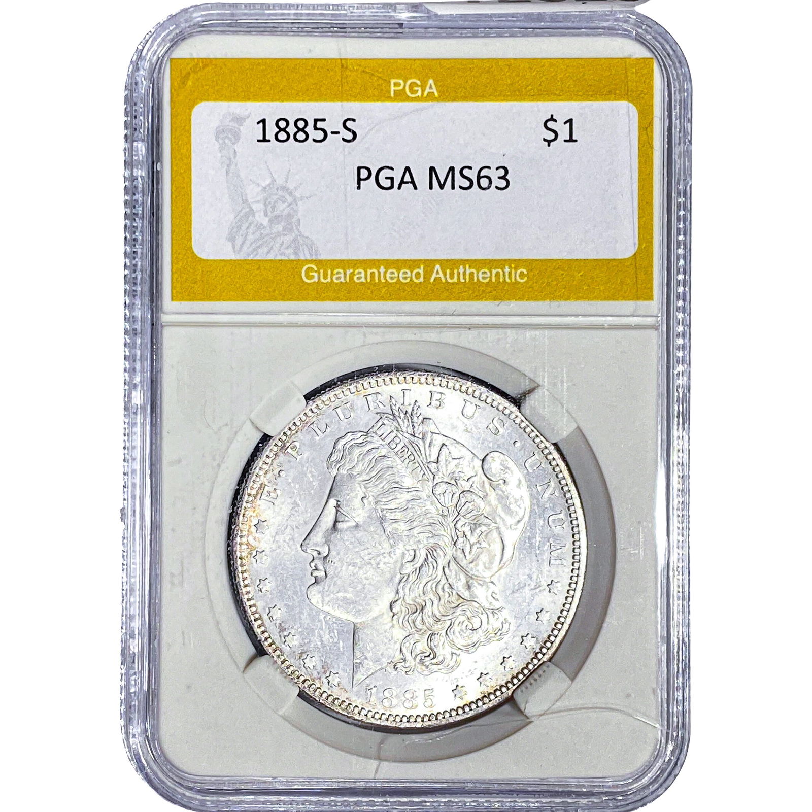 1885-S Morgan Silver Dollar PGA MS63 (1 of 2)