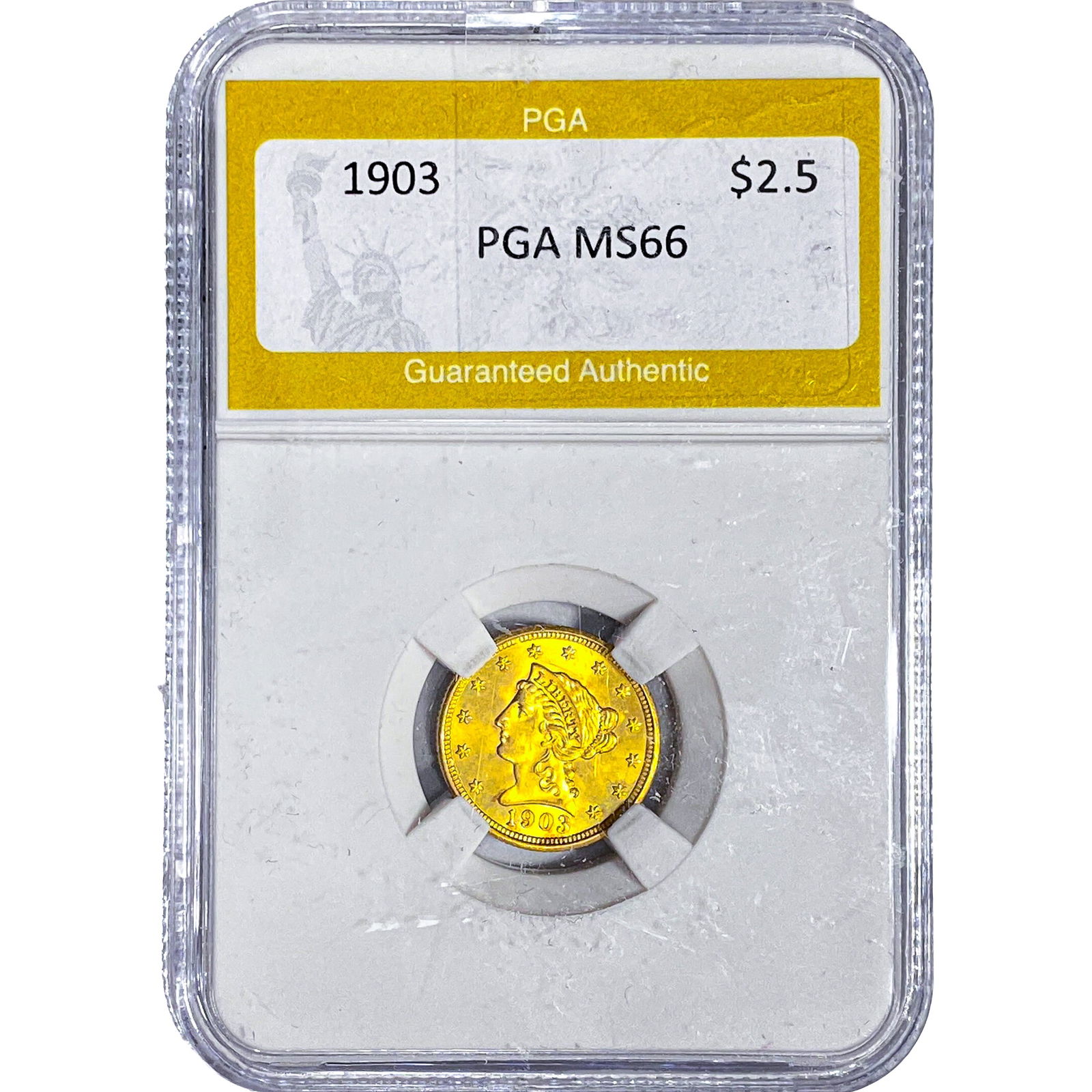 1903 $2.50 Gold Quarter Eagle PGA MS66: 1903 $2.50 Gold Quarter Eagle PGA MS66