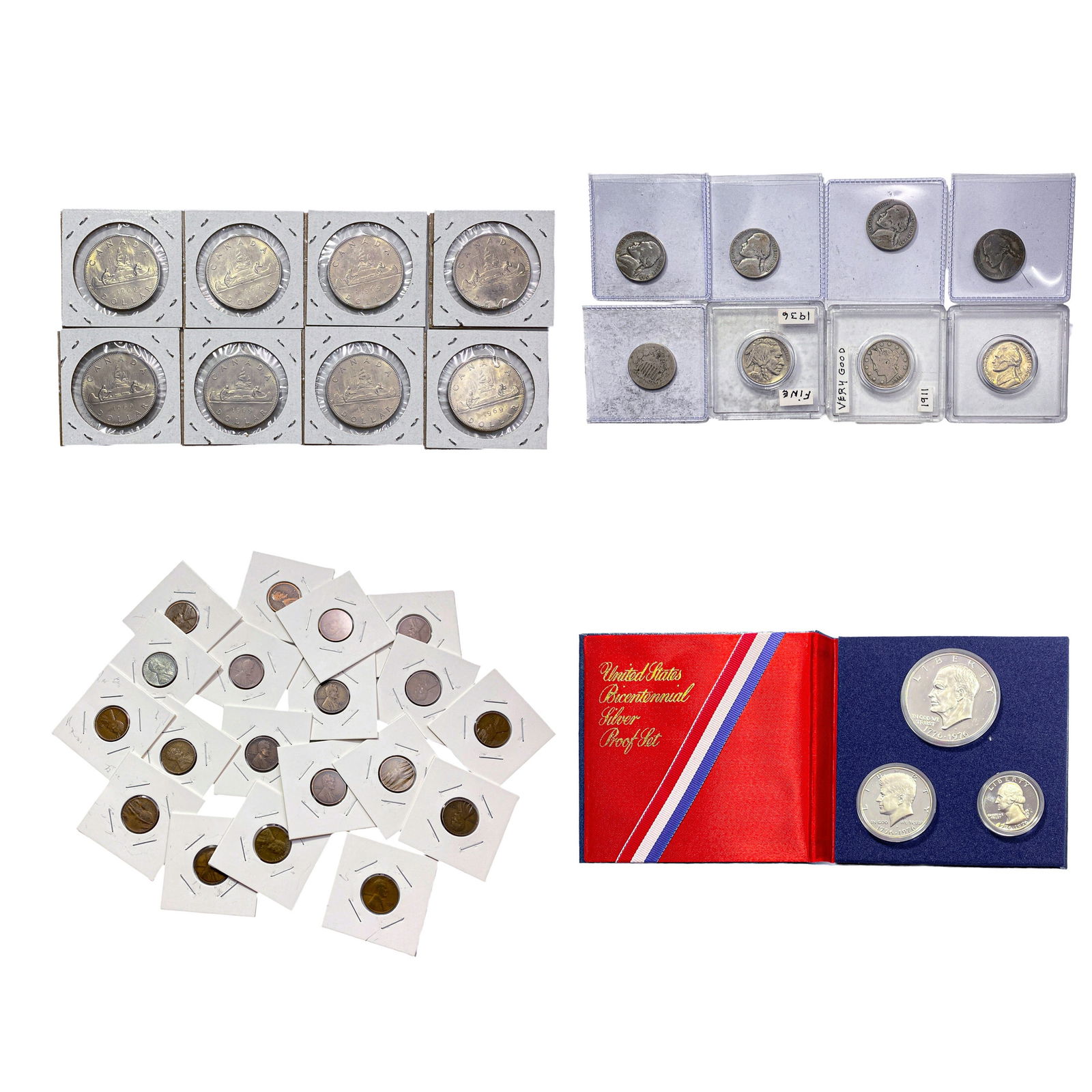 Various Dates Mixed Silver Coins and 1 Cents (1 of 9)