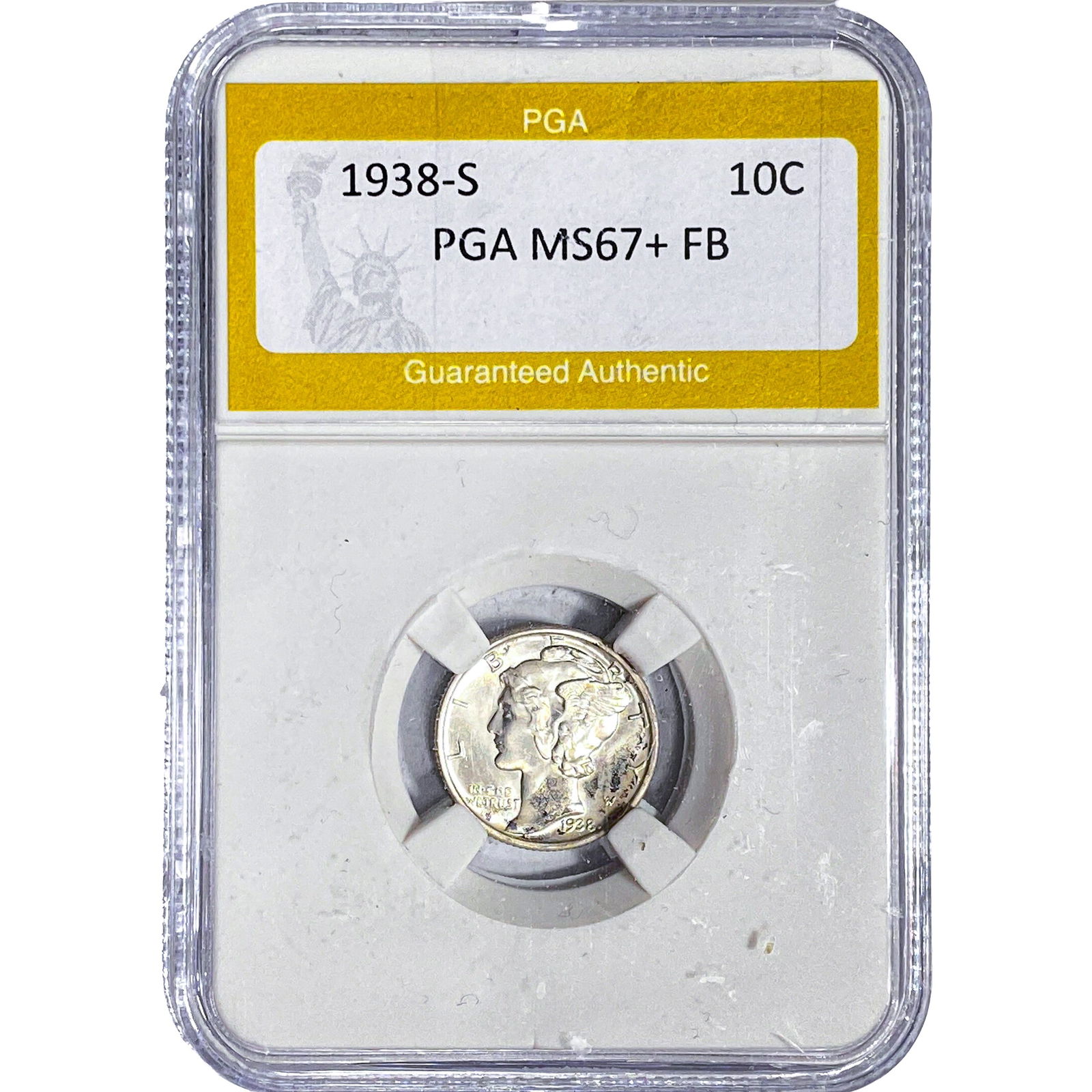 1938-S Mercury Silver Dime PGA MS67+ FB (1 of 2)