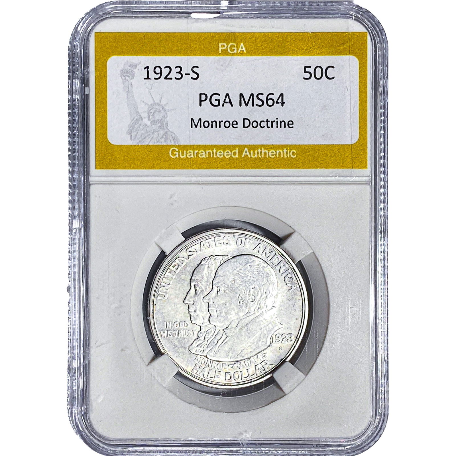 1923-S Monroe Half Dollar PGA MS64: 1923-S Monroe Half Dollar PGA MS64