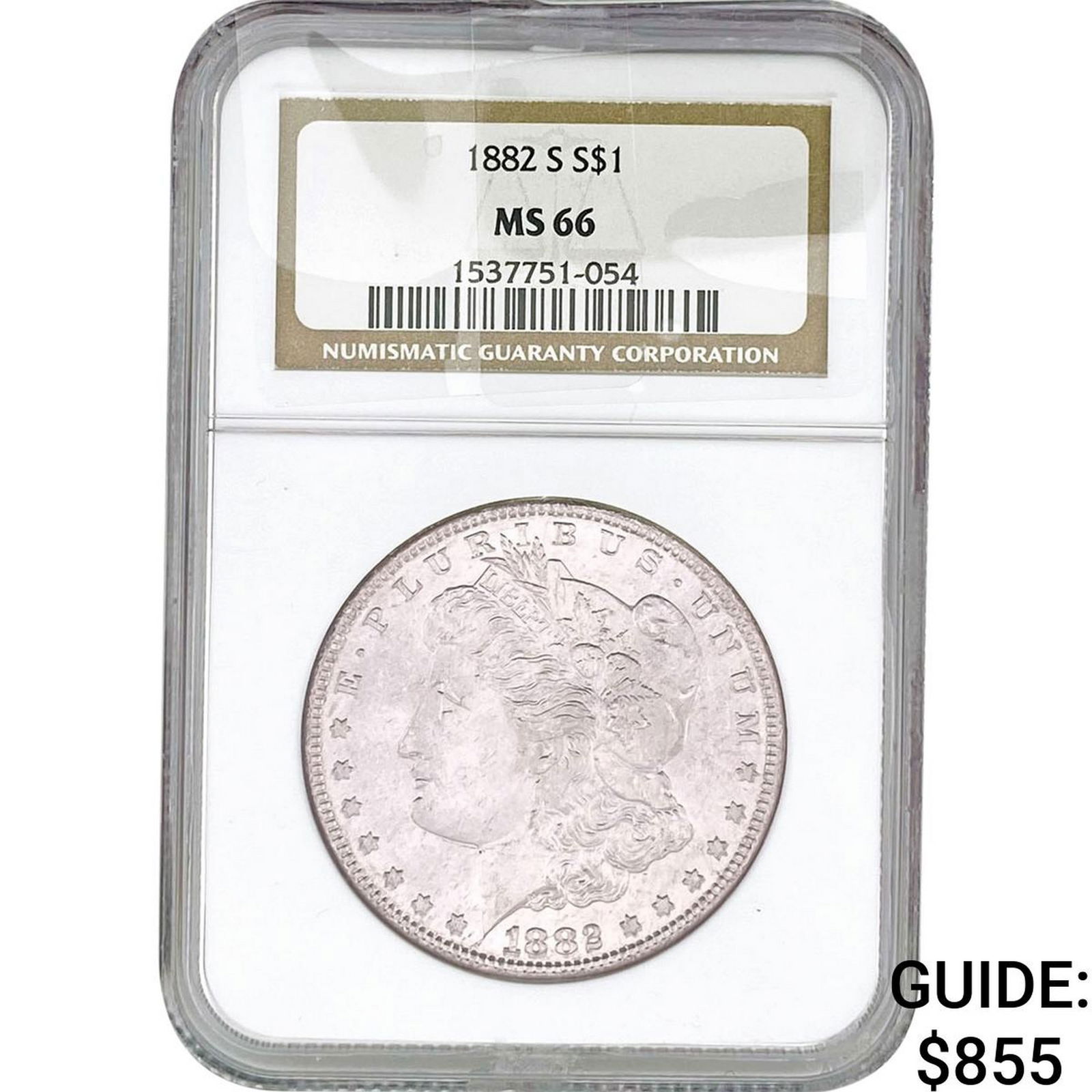 1882-S Morgan Silver Dollar NGC MS66: 1882-S Morgan Silver Dollar NGC MS66