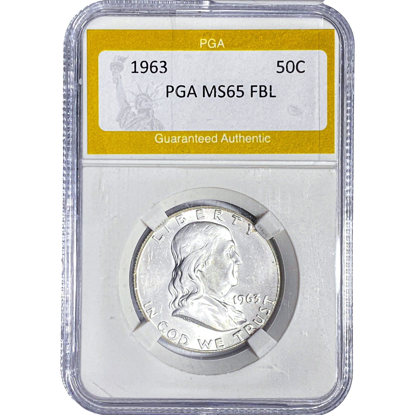1963 Franklin Half Dollar PGA MS65 FBL: 1963 Franklin Half Dollar PGA MS65 FBL