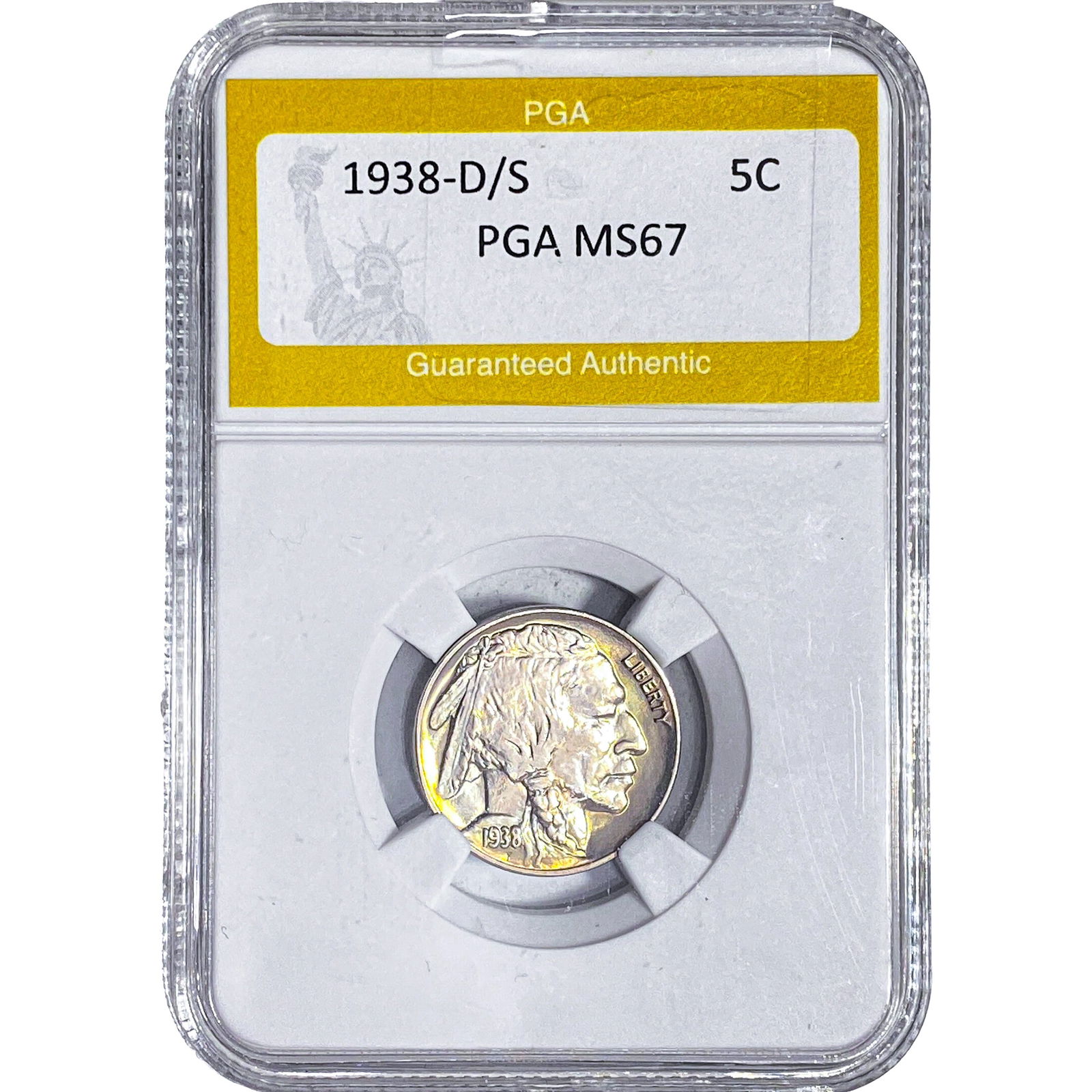 1938-D/S Buffalo Nickel PGA MS67: 1938-D/S Buffalo Nickel PGA MS67
