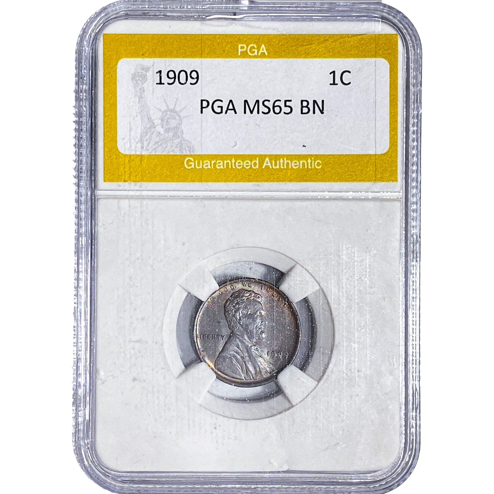 1909 Wheat Cent PGA MS65 BN: 1909 Wheat Cent PGA MS65 BN