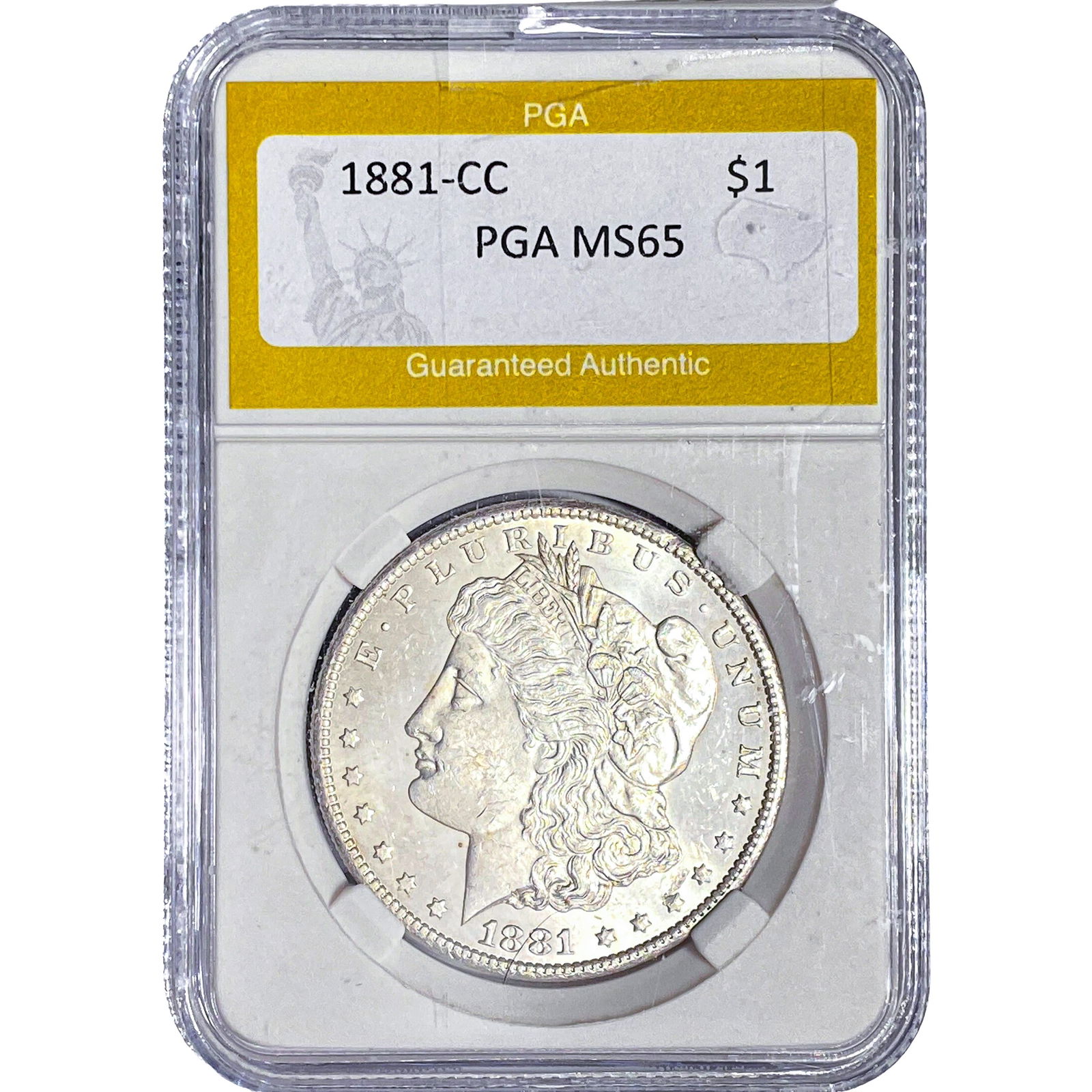 1881-CC Morgan Silver Dollar PGA MS65: 1881-CC Morgan Silver Dollar PGA MS65