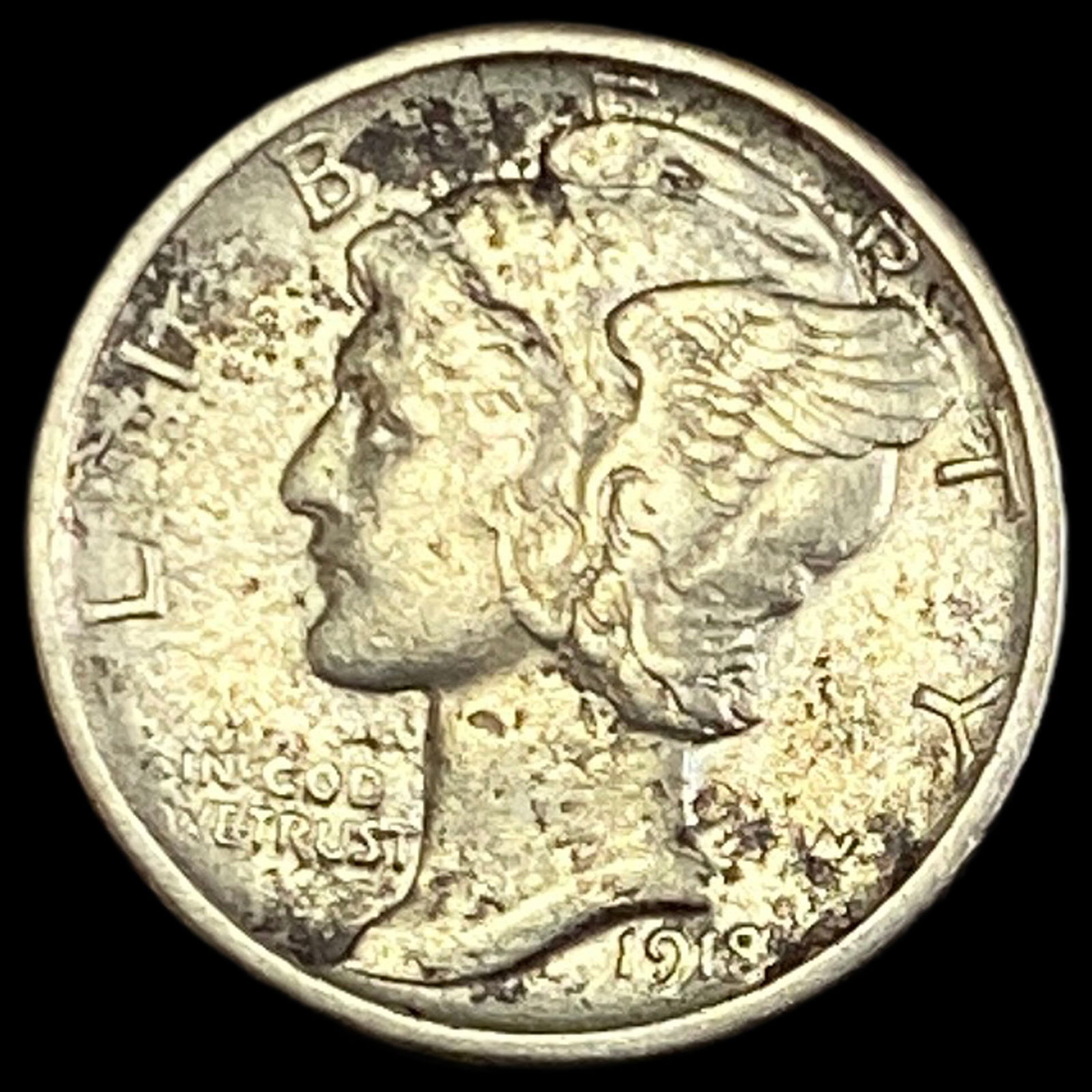 1918-S Silver Mercury Dime LIGHTLY CIRCULATED: 1918-S Silver Mercury Dime LIGHTLY CIRCULATED