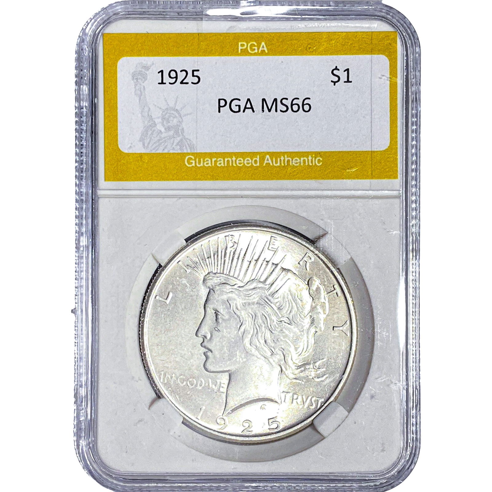 1925 Silver Peace Dollar PGA MS66: 1925 Silver Peace Dollar PGA MS66