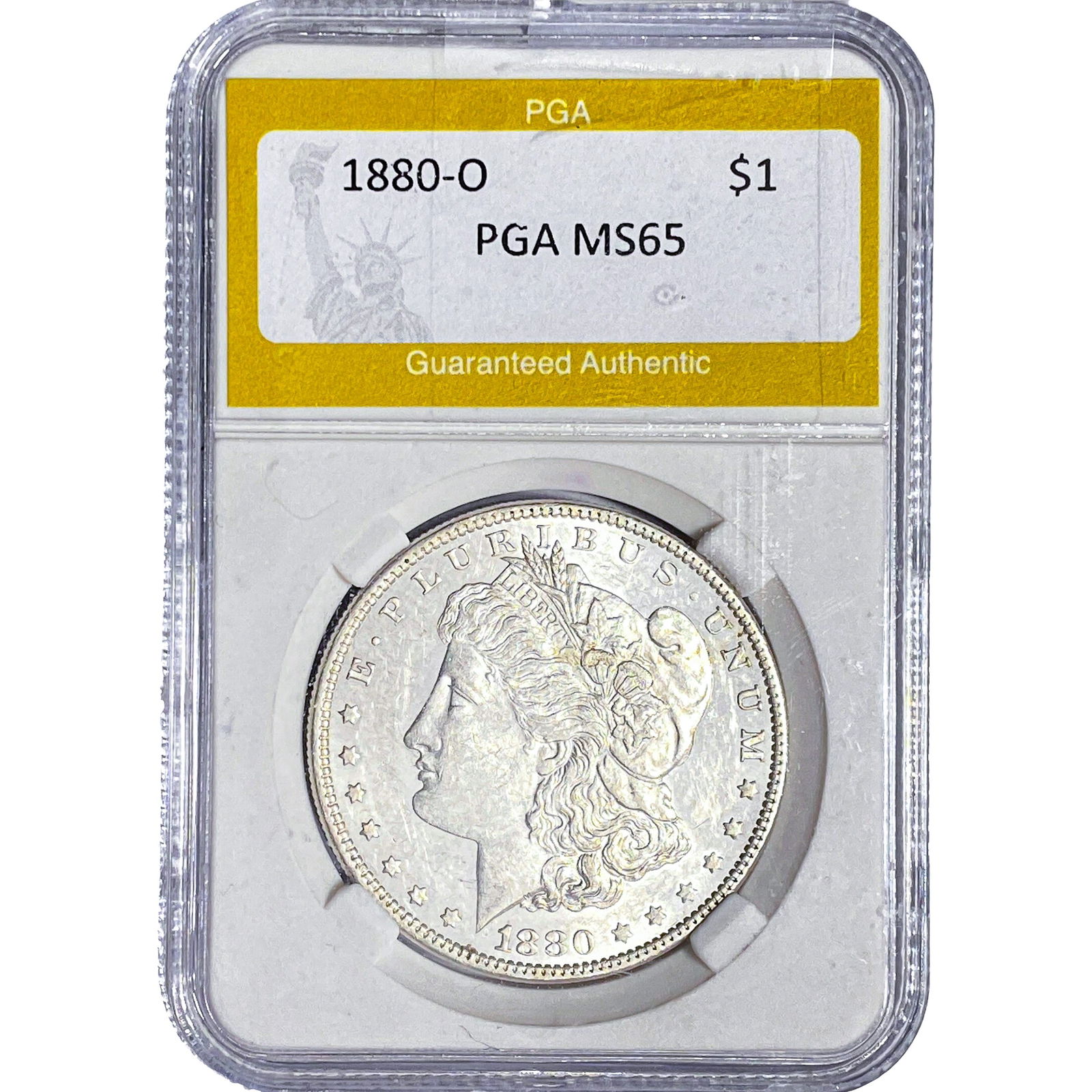 1880-O Morgan Silver Dollar PGA MS65: 1880-O Morgan Silver Dollar PGA MS65