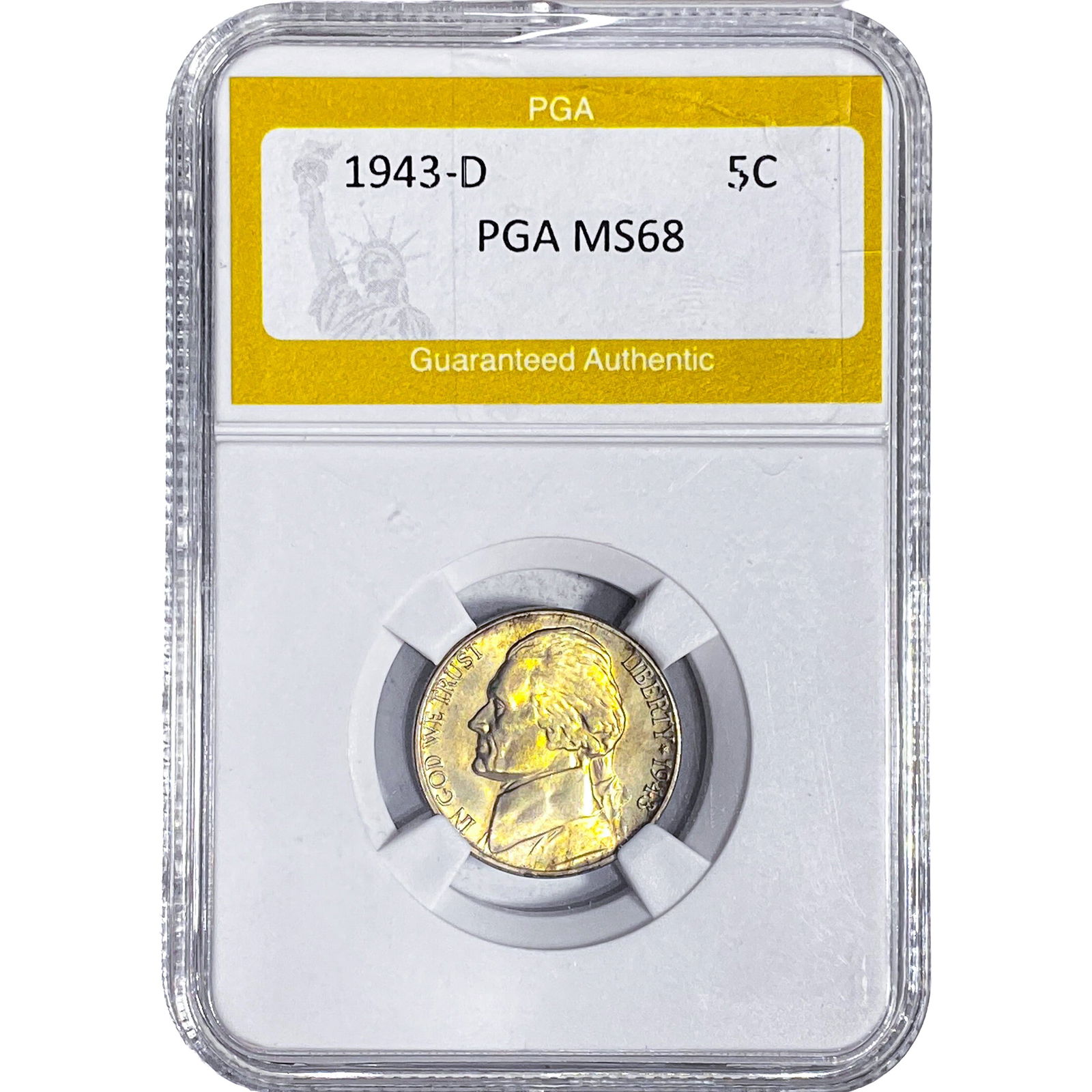 1943-D Jefferson Nickel PGA MS68: 1943-D Jefferson Nickel PGA MS68
