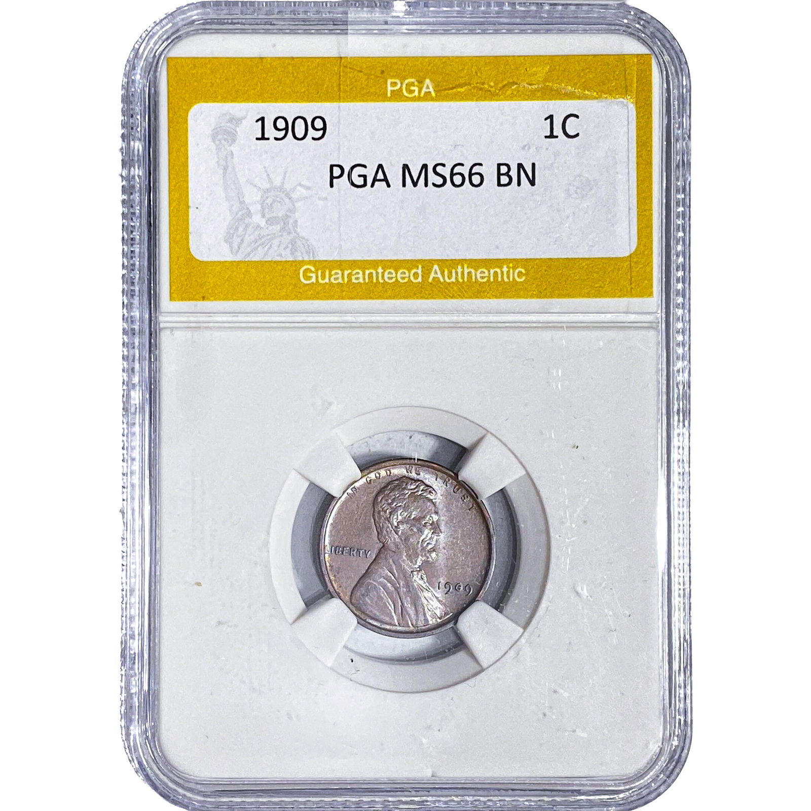 1909 Wheat Cent PGA MS66 BN: 1909 Wheat Cent PGA MS66 BN