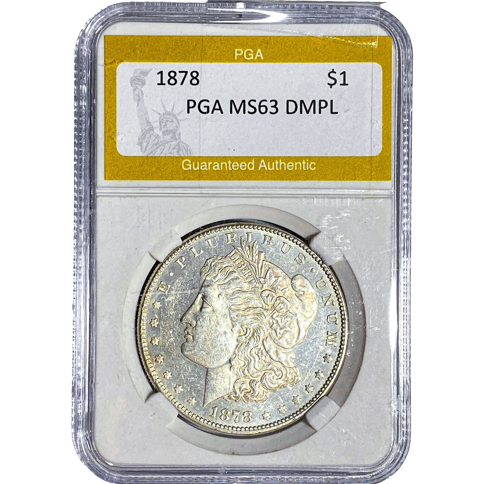 1878 Morgan Silver Dollar PGA MS63 DMPL: 1878 Morgan Silver Dollar PGA MS63 DMPL