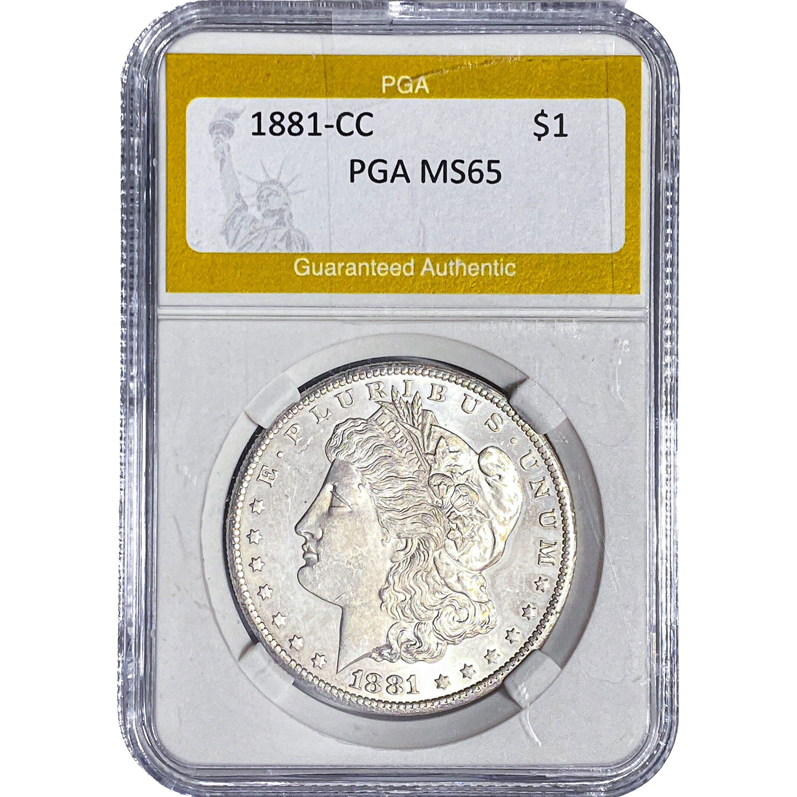 1881-CC Morgan Silver Dollar PGA MS65: 1881-CC Morgan Silver Dollar PGA MS65