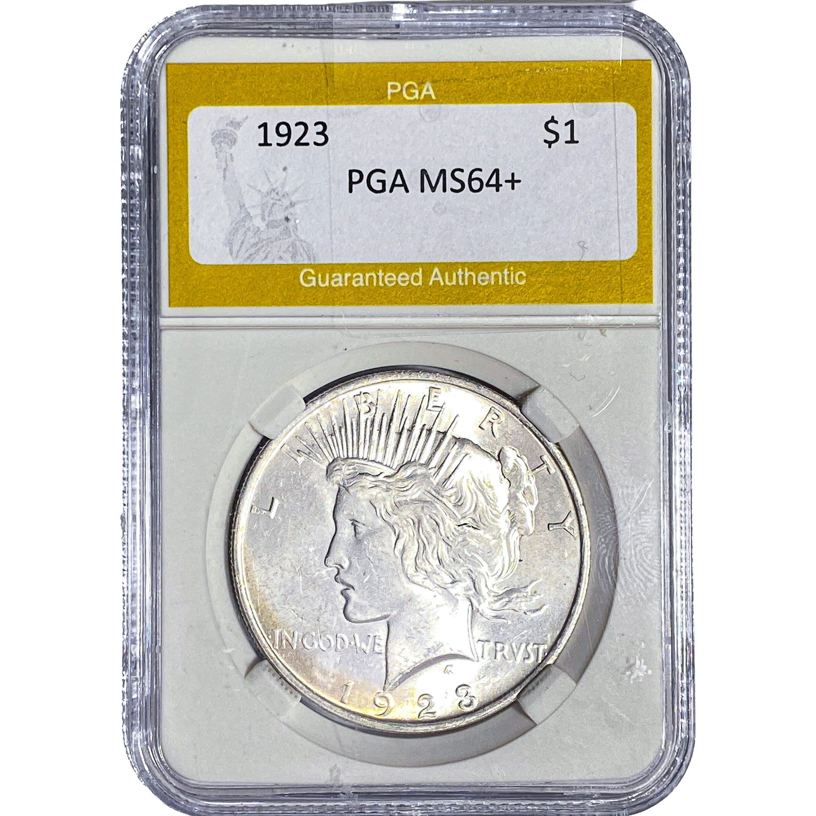 1923 Silver Peace Dollar PGA MS64+: 1923 Silver Peace Dollar PGA MS64+