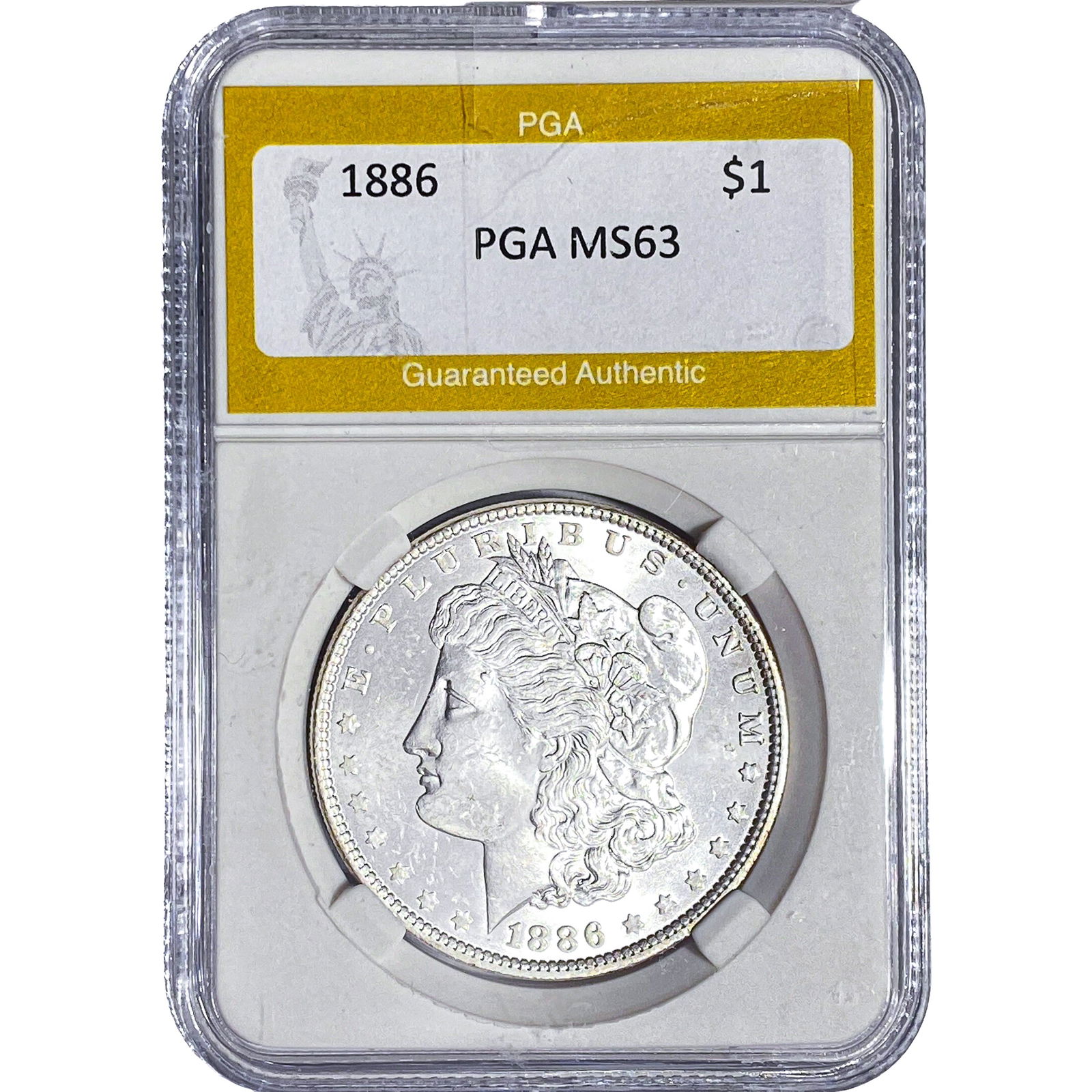 1886 Morgan Silver Dollar PGA MS63: 1886 Morgan Silver Dollar PGA MS63