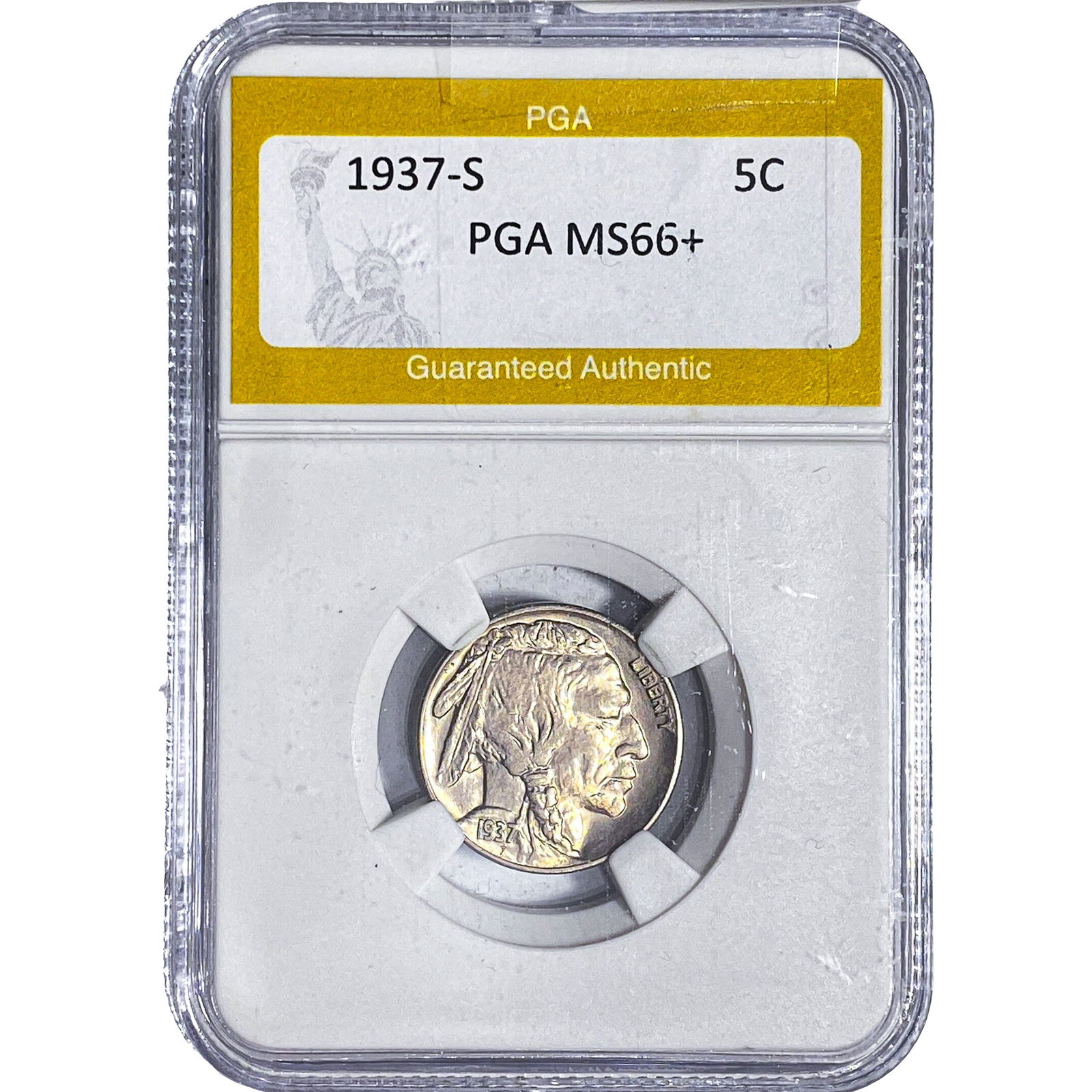 1937-S Buffalo Nickel PGA MS66+: 1937-S Buffalo Nickel PGA MS66+