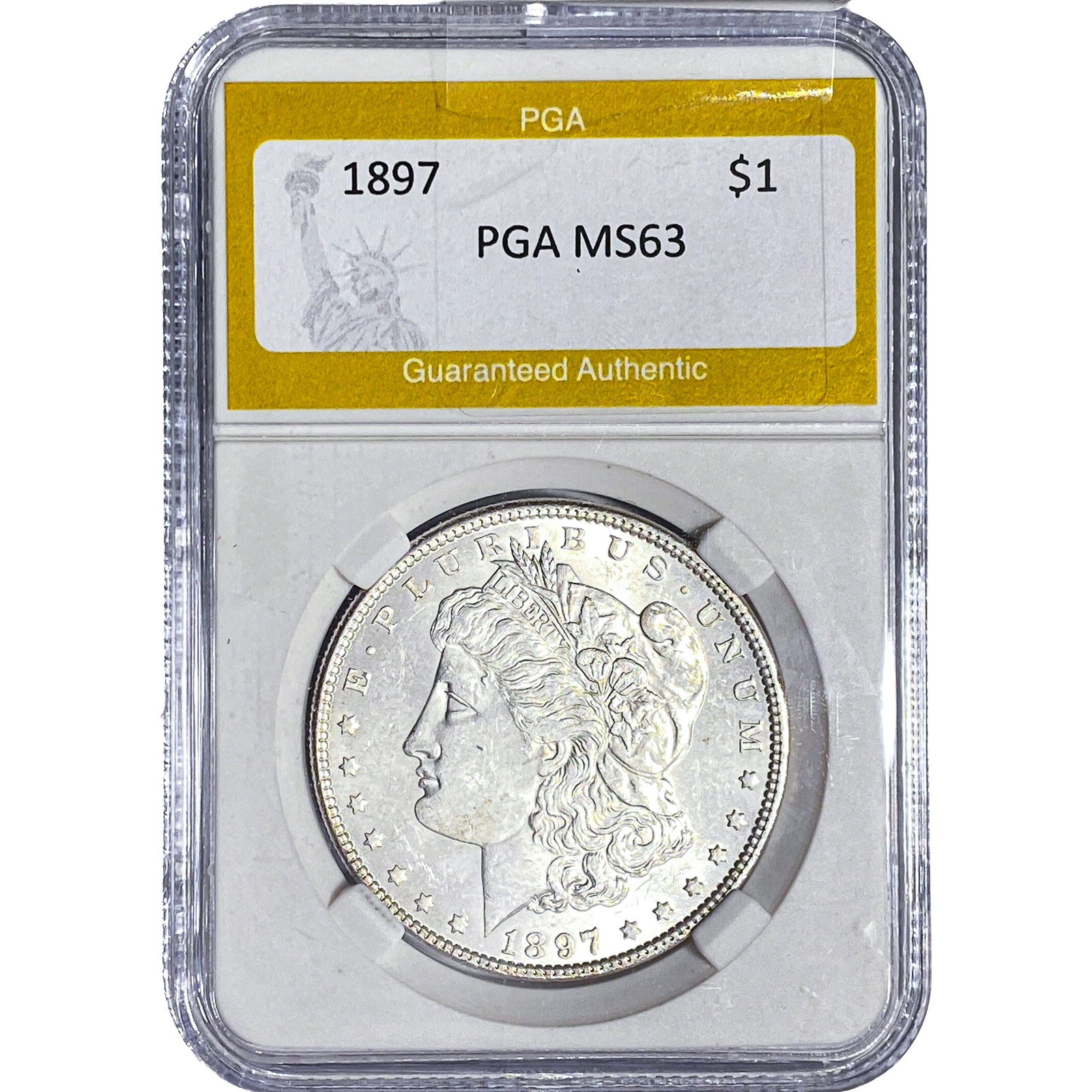 1897 Morgan Silver Dollar PGA MS63: 1897 Morgan Silver Dollar PGA MS63