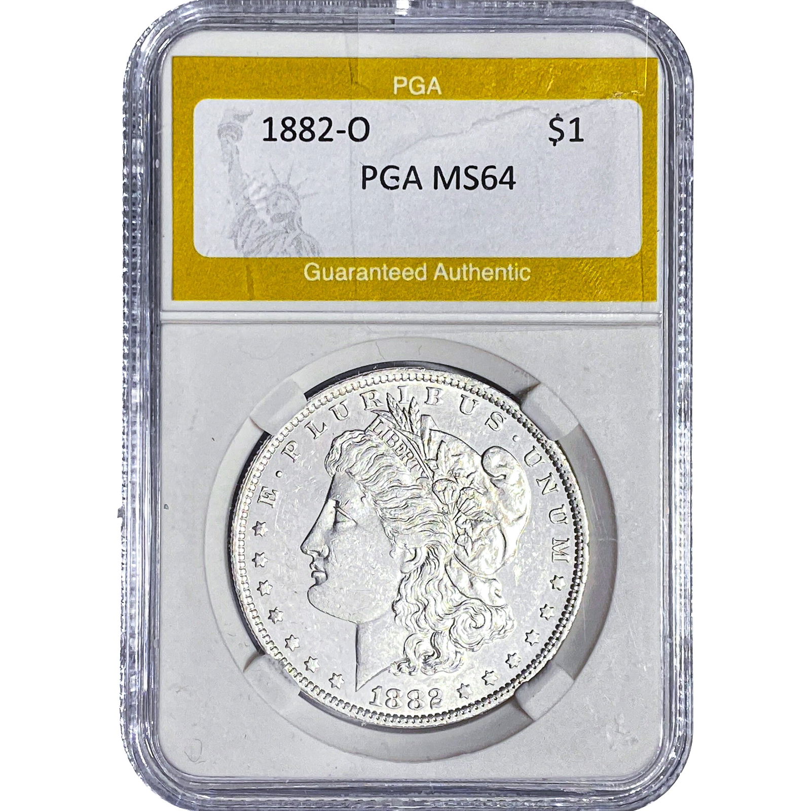 1882-O Morgan Silver Dollar PGA MS64: 1882-O Morgan Silver Dollar PGA MS64