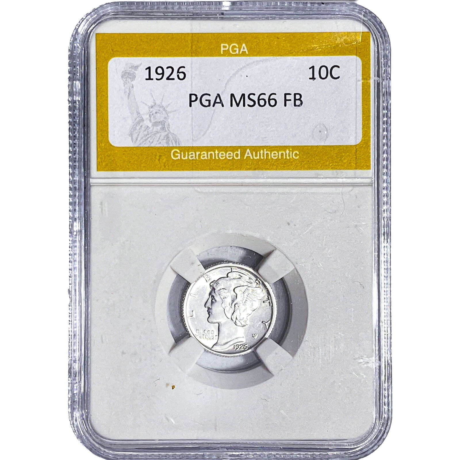 1926 Mercury Silver Dime PGA MS66 FB: 1926 Mercury Silver Dime PGA MS66 FB