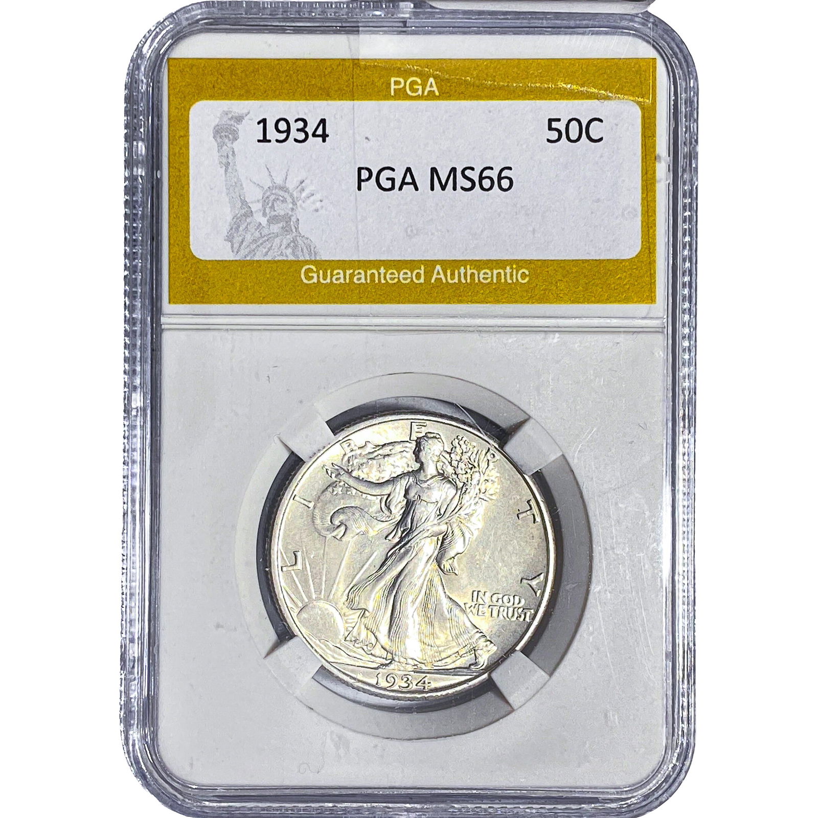 1934 Walking Liberty Half Dollar PGA MS66: 1934 Walking Liberty Half Dollar PGA MS66