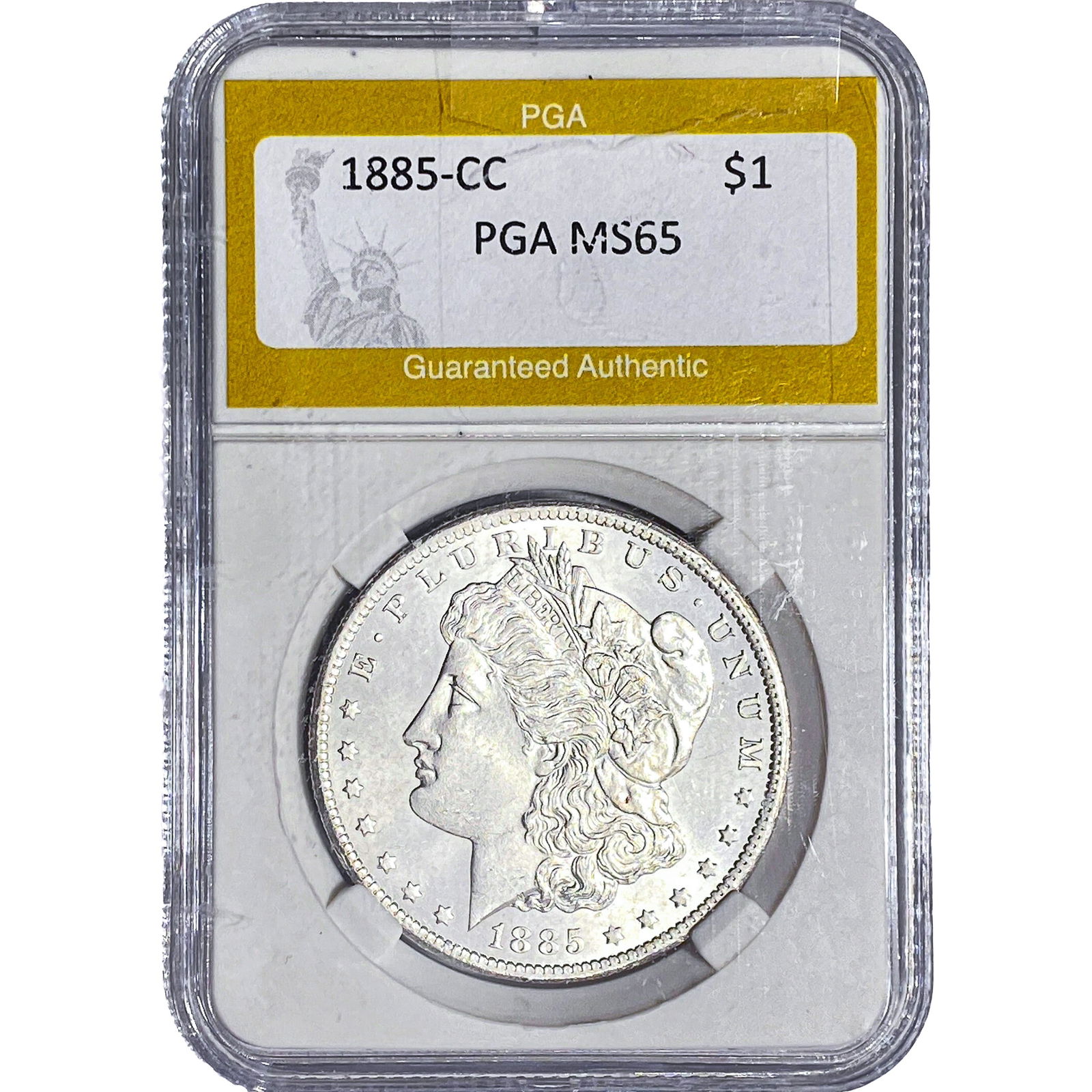 1885-CC Morgan Silver Dollar PGA MS65: 1885-CC Morgan Silver Dollar PGA MS65
