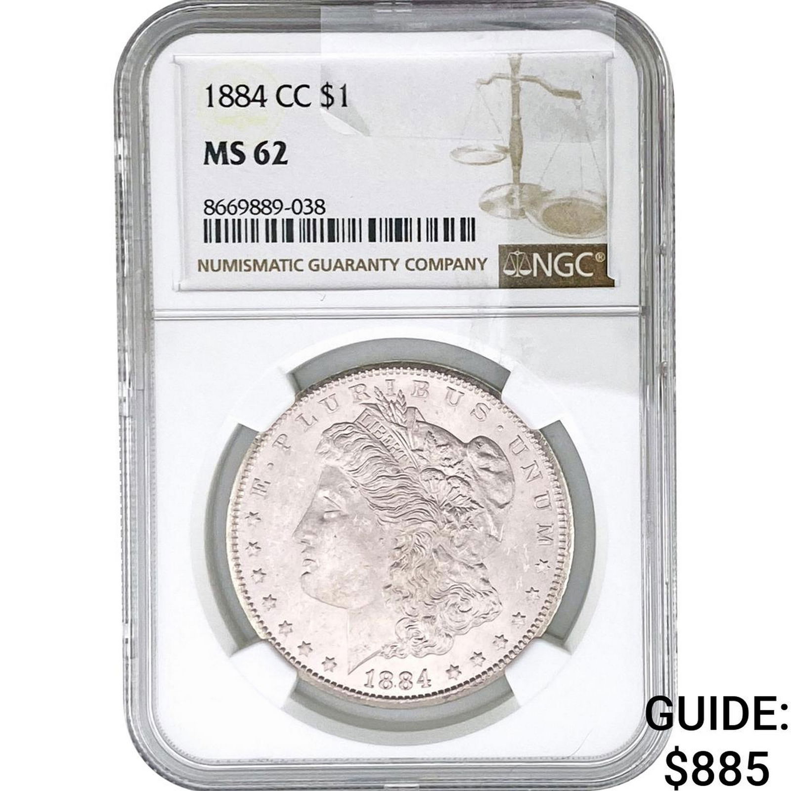 1884-CC Morgan Silver Dollar NGC MS62 (1 of 2)