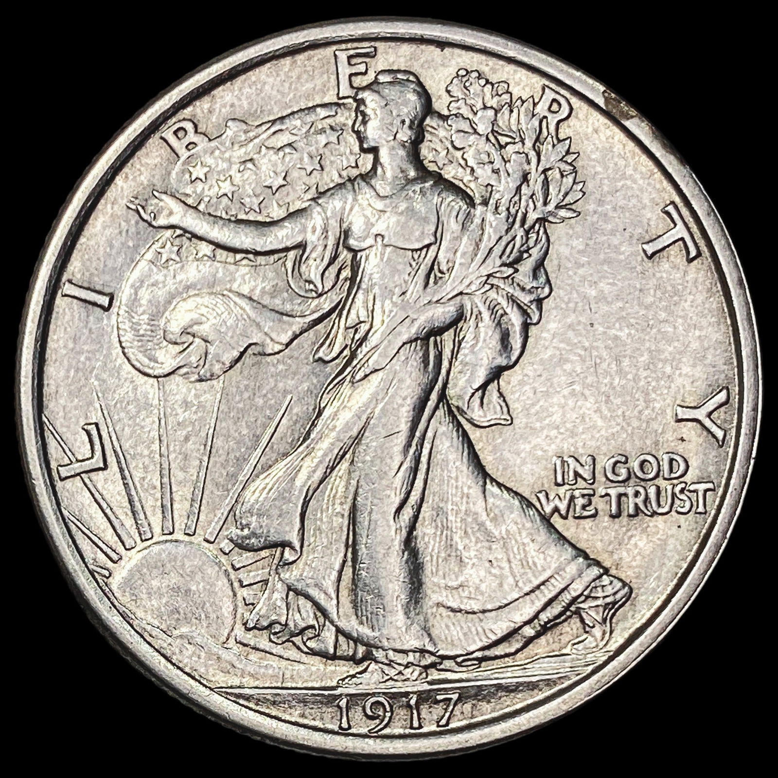 1917-S Silver Walking Liberty Half Dollar UNCIRCULATED (1 of 2)