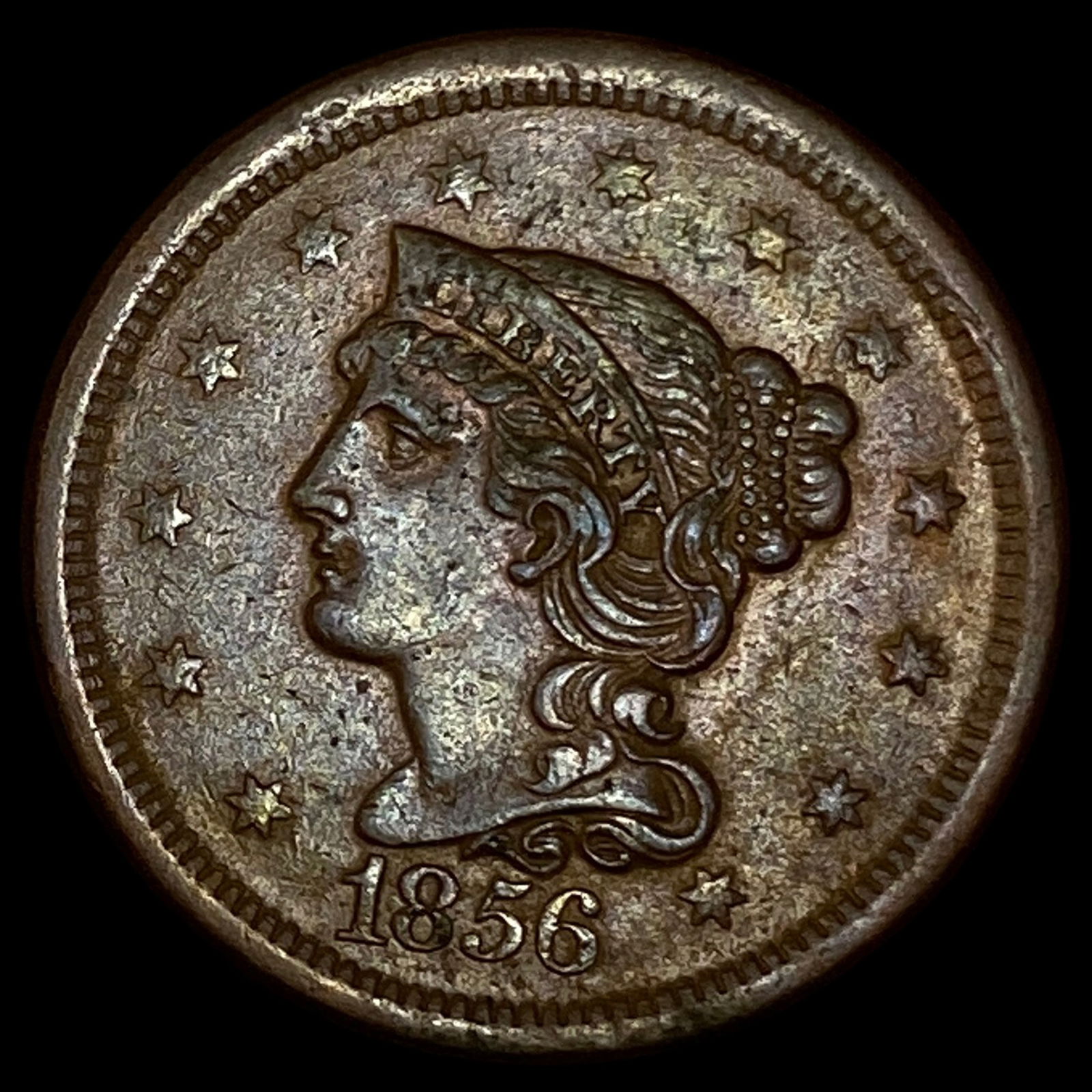 1856 Braided Hair Large Cent CLOSELY UNCIRCULATED: 1856 Braided Hair Large Cent CLOSELY UNCIRCULATED