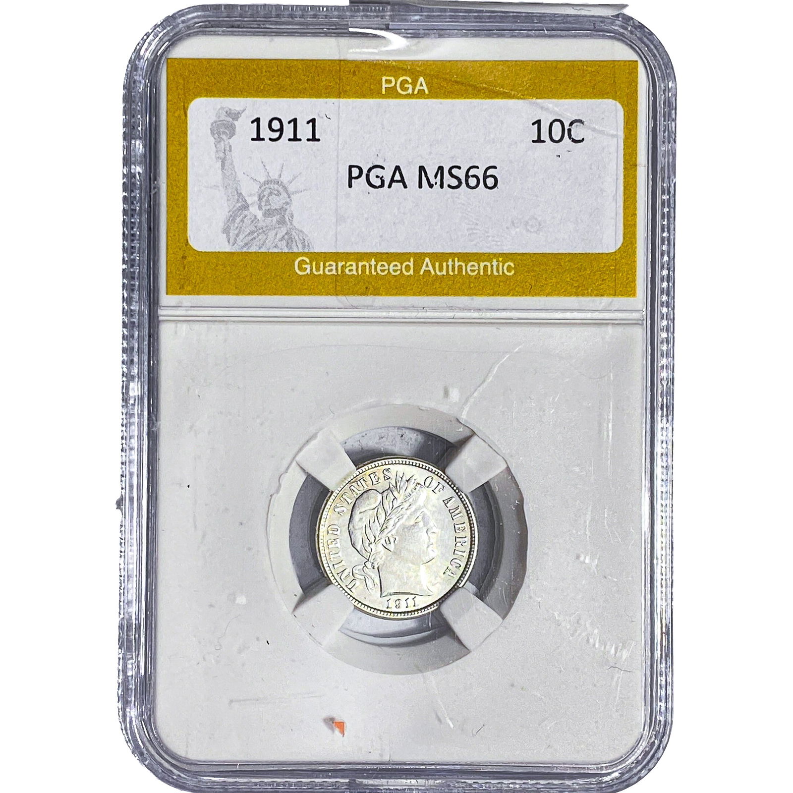 1911 Barber Dime PGA MS66: 1911 Barber Dime PGA MS66
