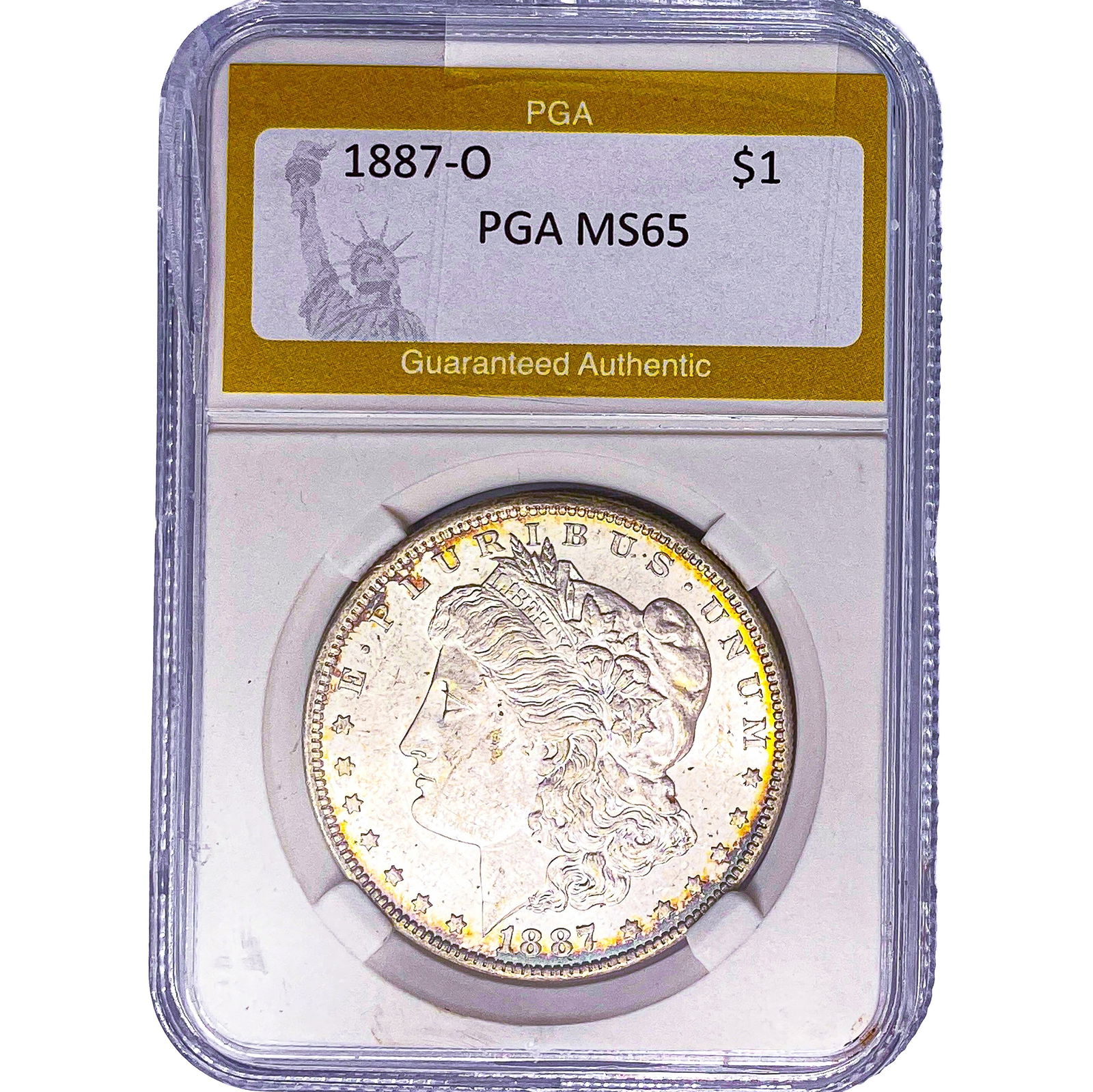 1887-O Morgan Silver Dollar PGA MS65: 1887-O Morgan Silver Dollar PGA MS65