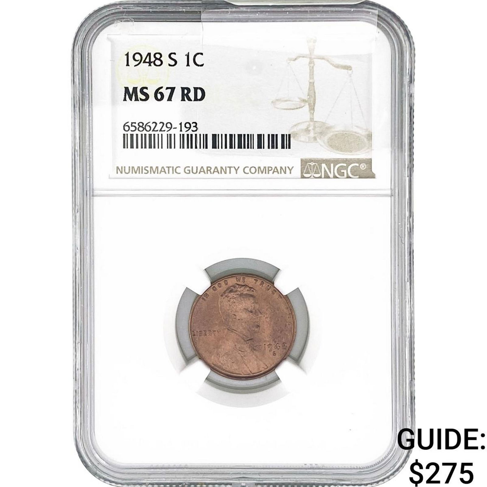 1948-S Wheat Cent NGC MS67 RD (1 of 2)