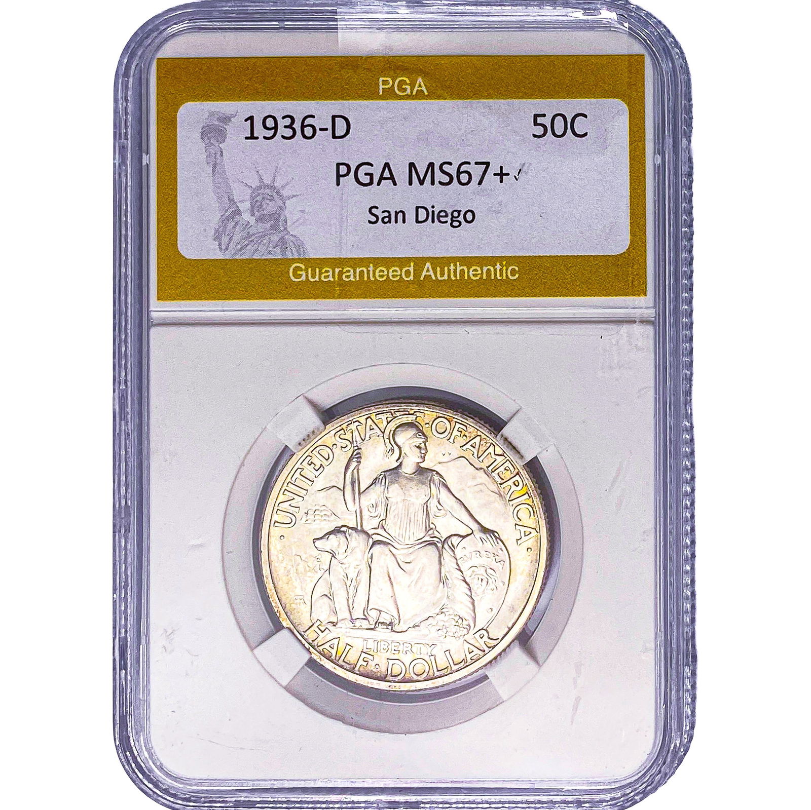 1936-D San Diego Half Dollar PGA MS67+: 1936-D San Diego Half Dollar PGA MS67+