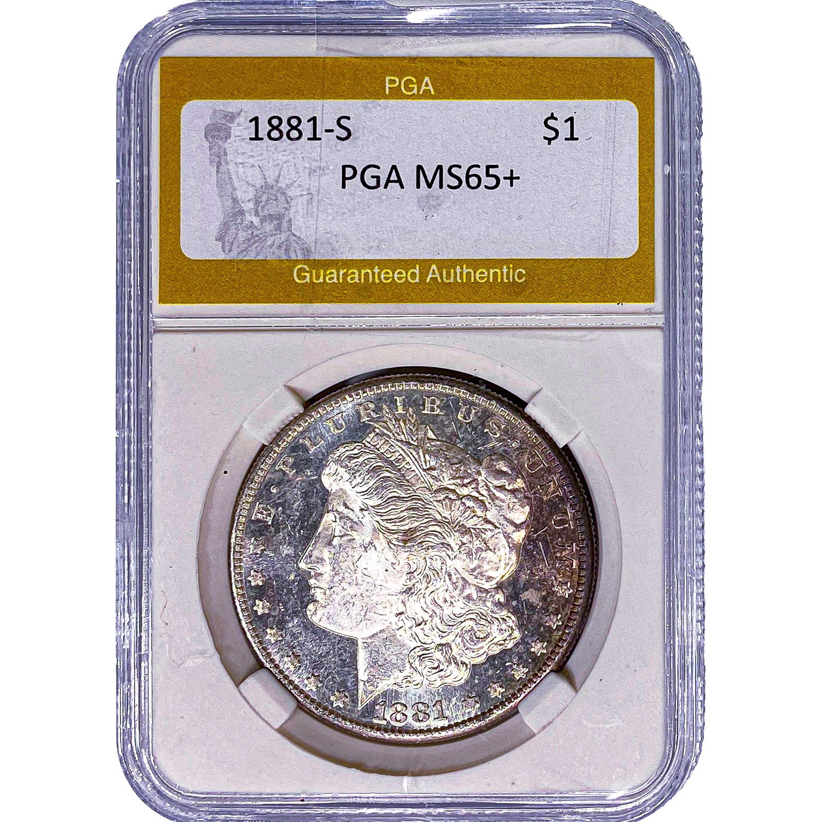 1881-S Morgan Silver Dollar PGA MS65+: 1881-S Morgan Silver Dollar PGA MS65+