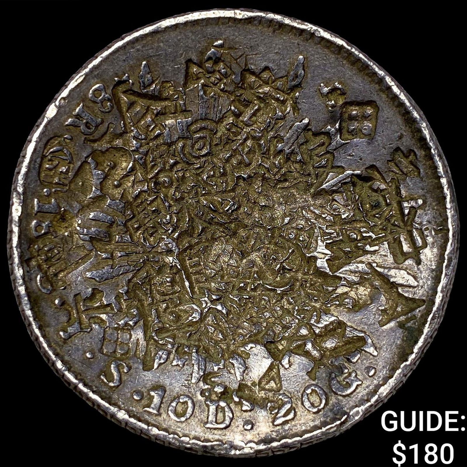 Mexico Silver 8 Reales Punchmarked NEARLY UNCIRCULATED: Mexico Silver 8 Reales Punchmarked NEARLY UNCIRCULATED