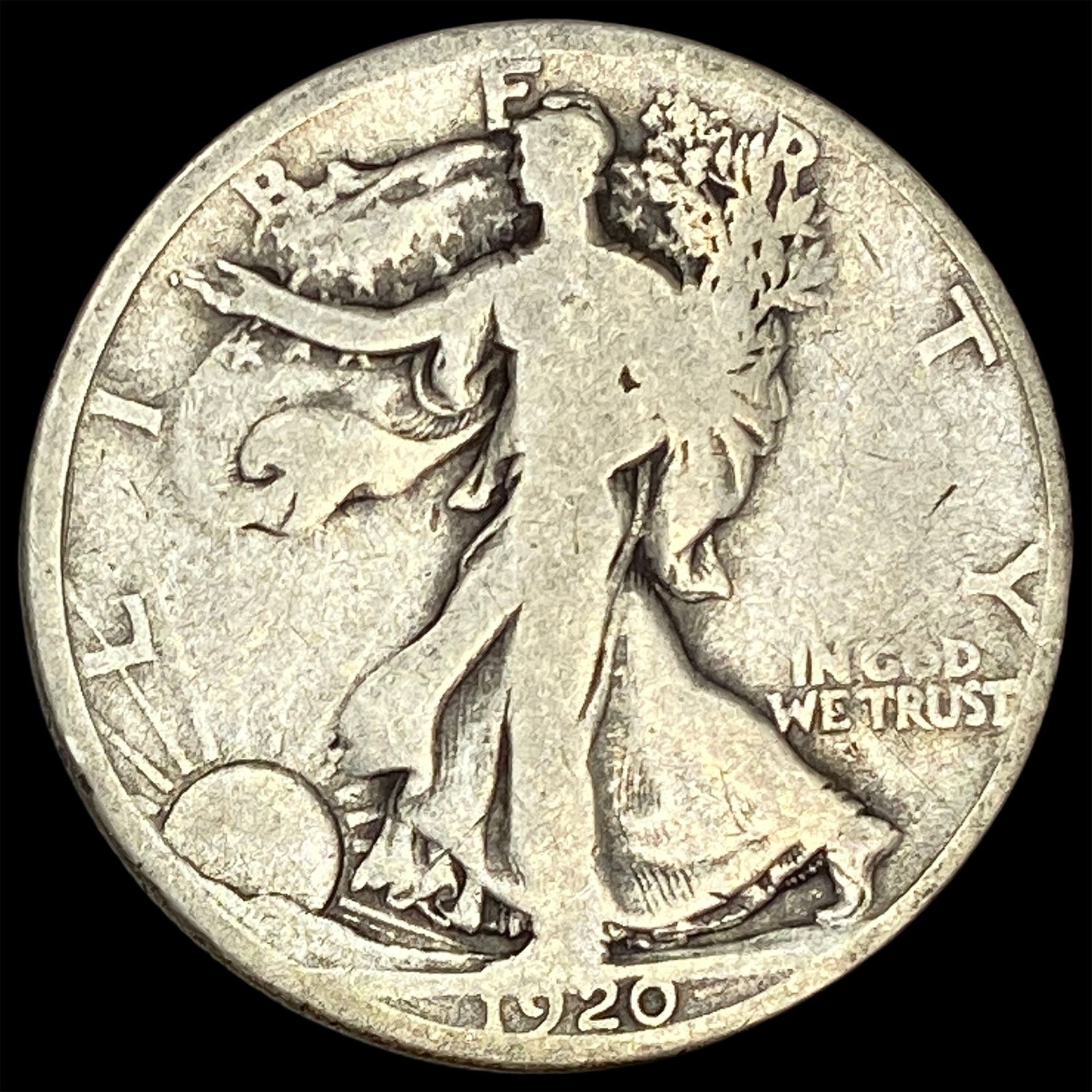 1920-D Silver Walking Liberty Half Dollar NICELY CIRCULATED: 1920-D Silver Walking Liberty Half Dollar NICELY CIRCULATED