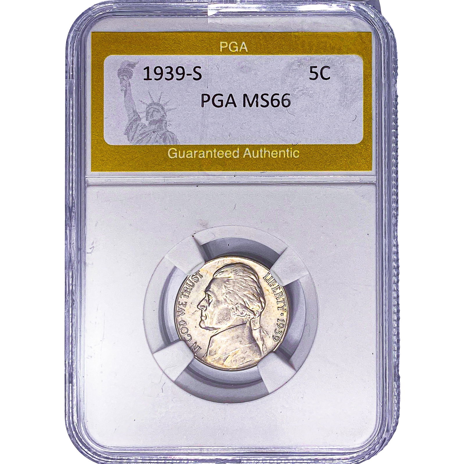 1939-S Jefferson Nickel PGA MS66: 1939-S Jefferson Nickel PGA MS66
