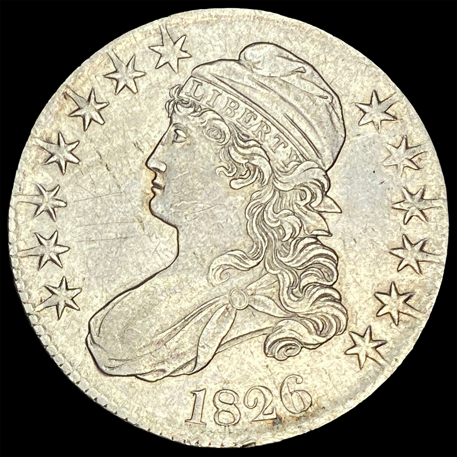 1826 Capped Bust Half Dollar CLOSELY UNCIRCULATED: 1826 Capped Bust Half Dollar CLOSELY UNCIRCULATED