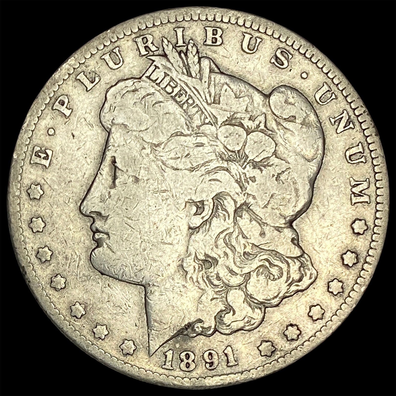 1891-CC Silver Morgan Dollar NICELY CIRCULATED: 1891-CC Silver Morgan Dollar NICELY CIRCULATED