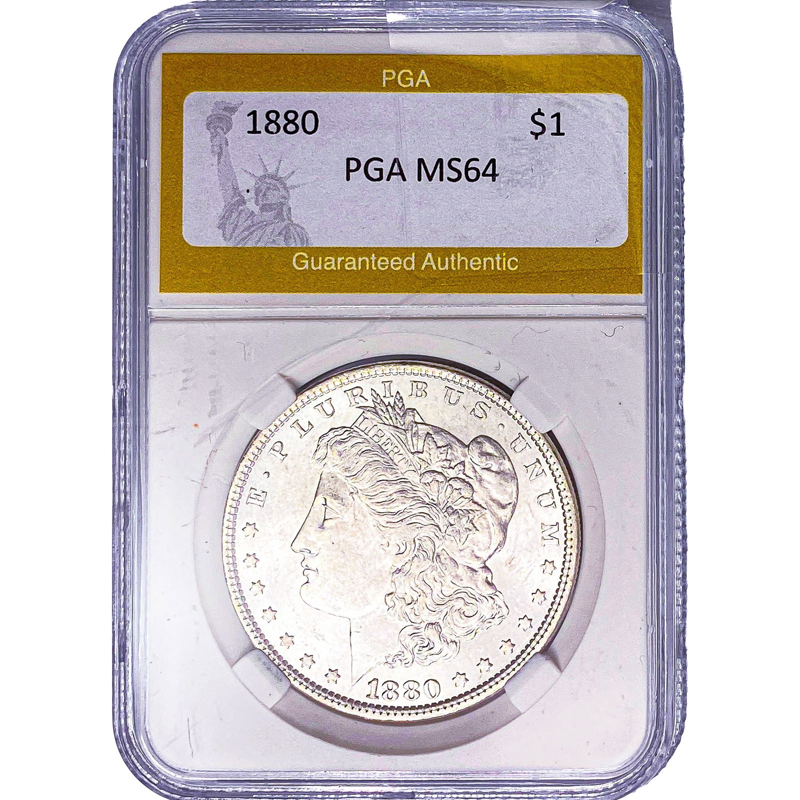 1880 Morgan Silver Dollar PGA MS64: 1880 Morgan Silver Dollar PGA MS64