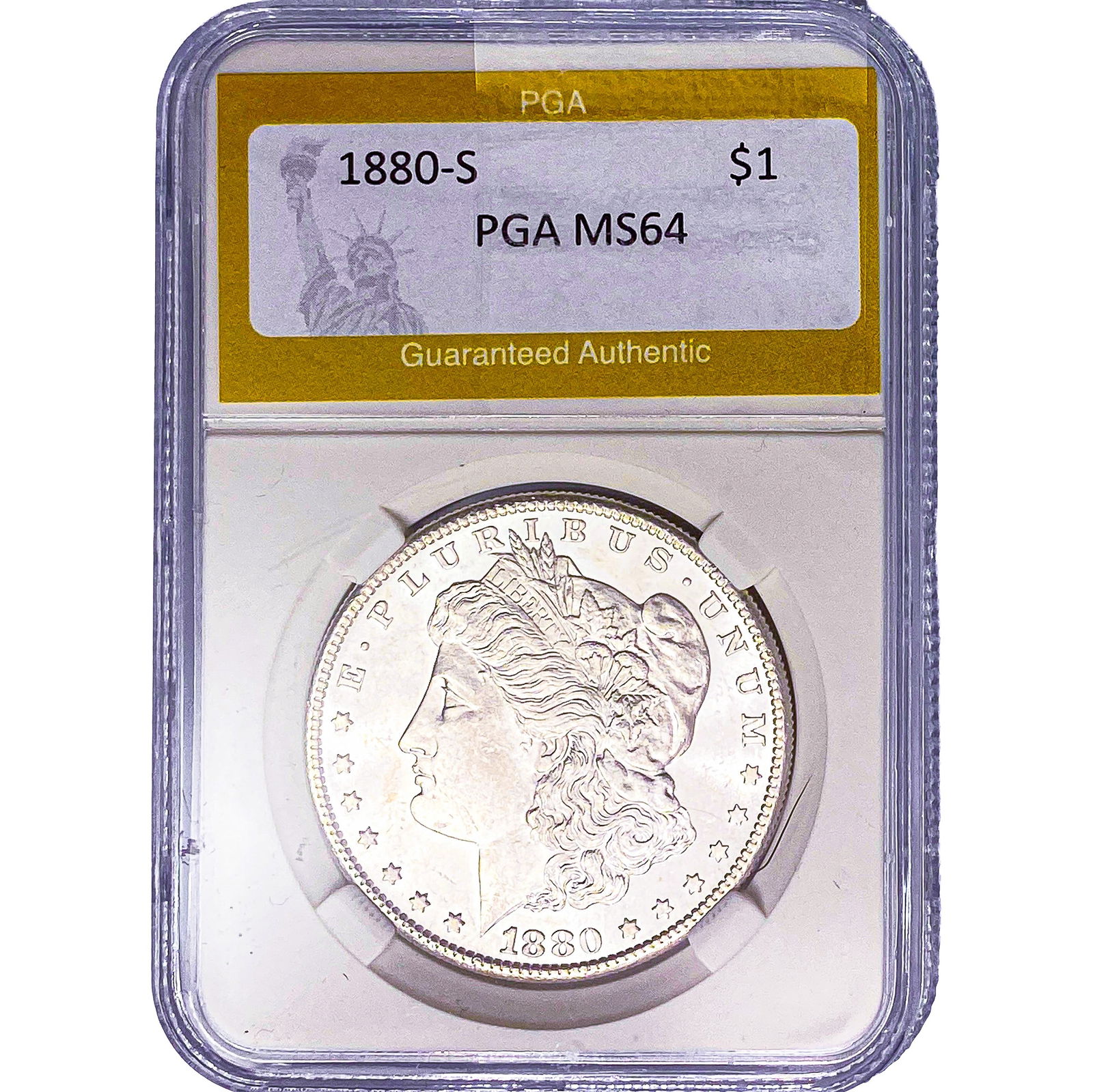 1880-S Morgan Silver Dollar PGA MS64: 1880-S Morgan Silver Dollar PGA MS64