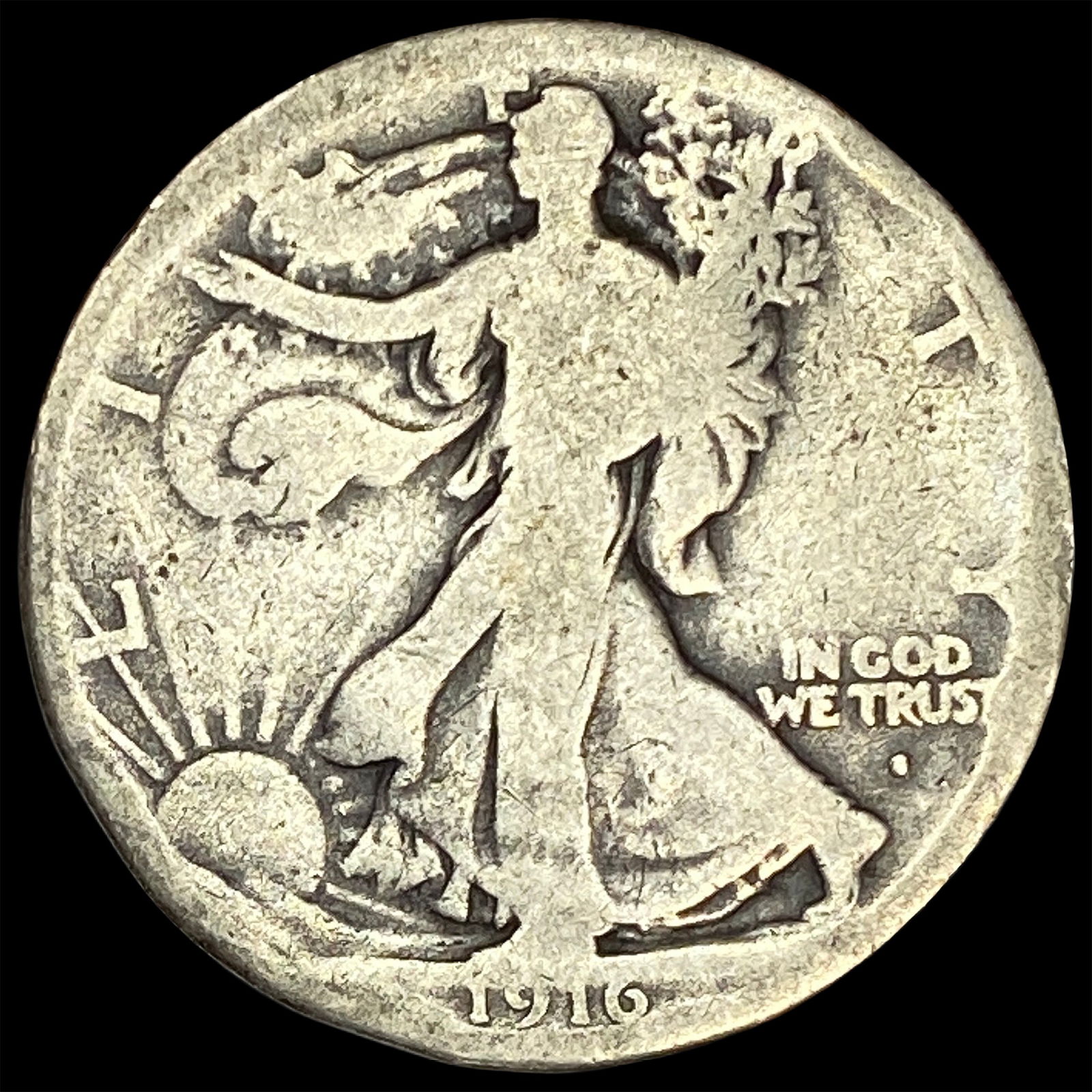 1916-S Walking Liberty Half Dollar NICELY CIRCULATED (1 of 2)