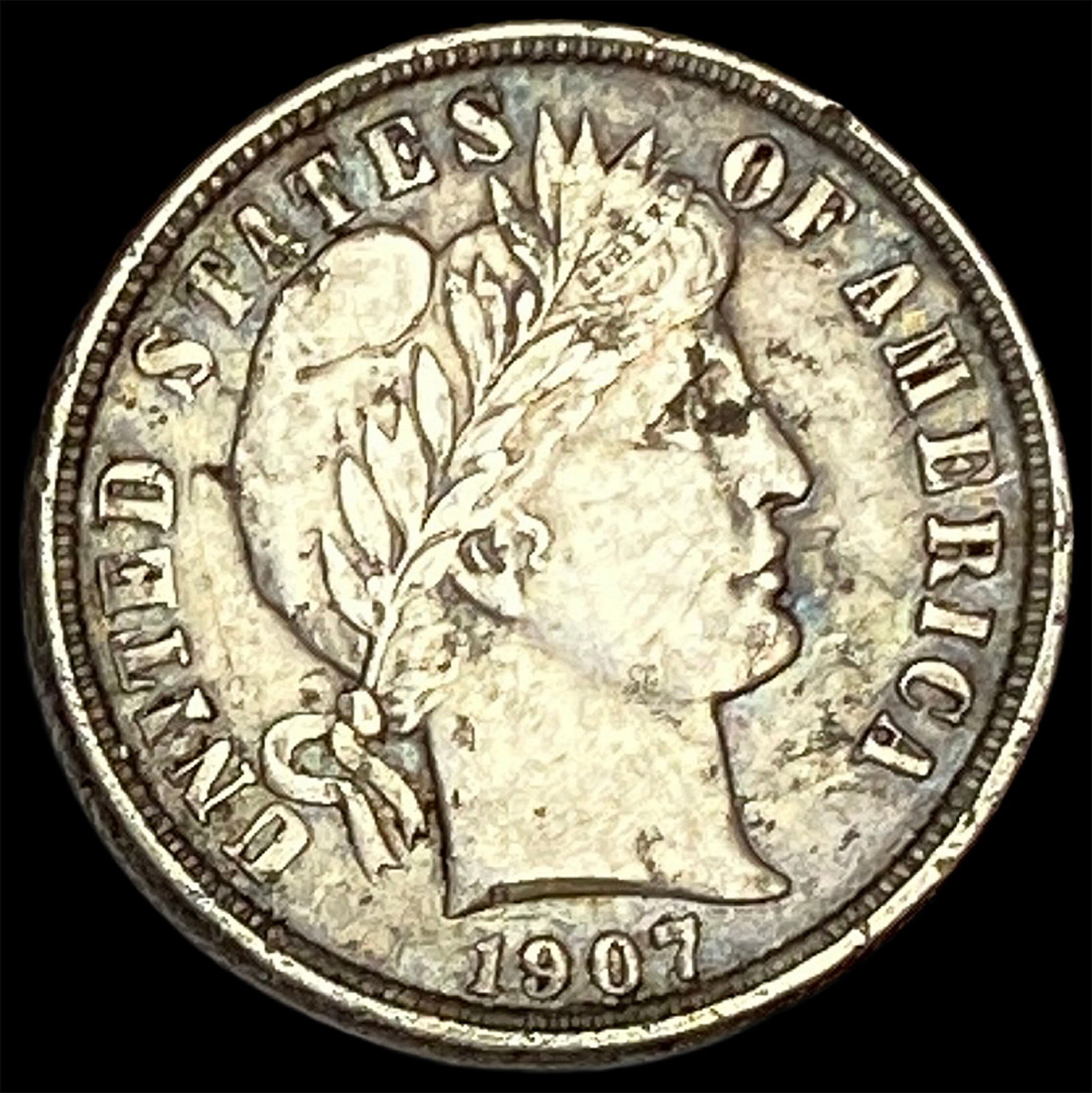 1907-O Silver Barber Dime CLOSELY UNCIRCULATED: 1907-O Silver Barber Dime CLOSELY UNCIRCULATED