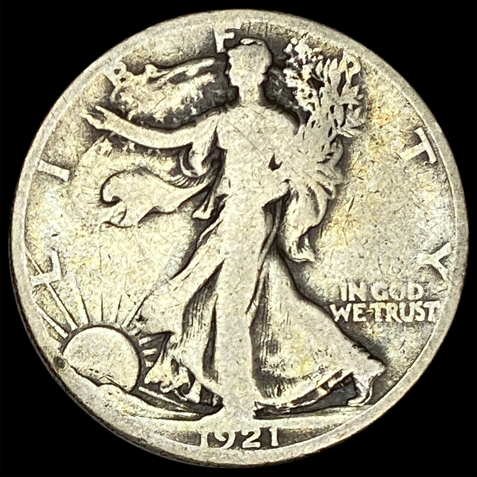 1921-S Silver Walking Liberty Half Dollar NICELY CIRCULATED: 1921-S Silver Walking Liberty Half Dollar NICELY CIRCULATED