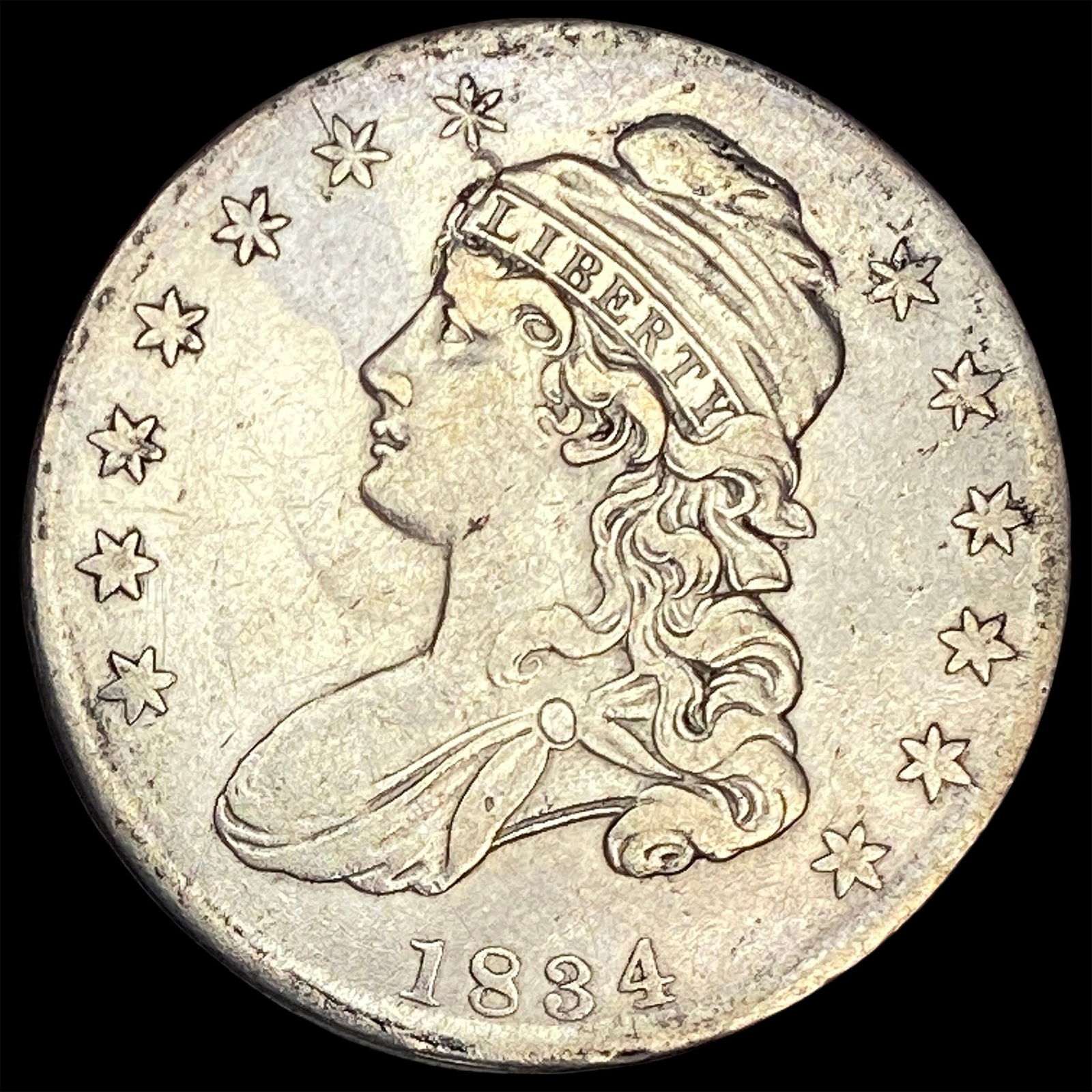 1834 Capped Bust Half Dollar NEARLY UNCIRCULATED: 1834 Capped Bust Half Dollar NEARLY UNCIRCULATED