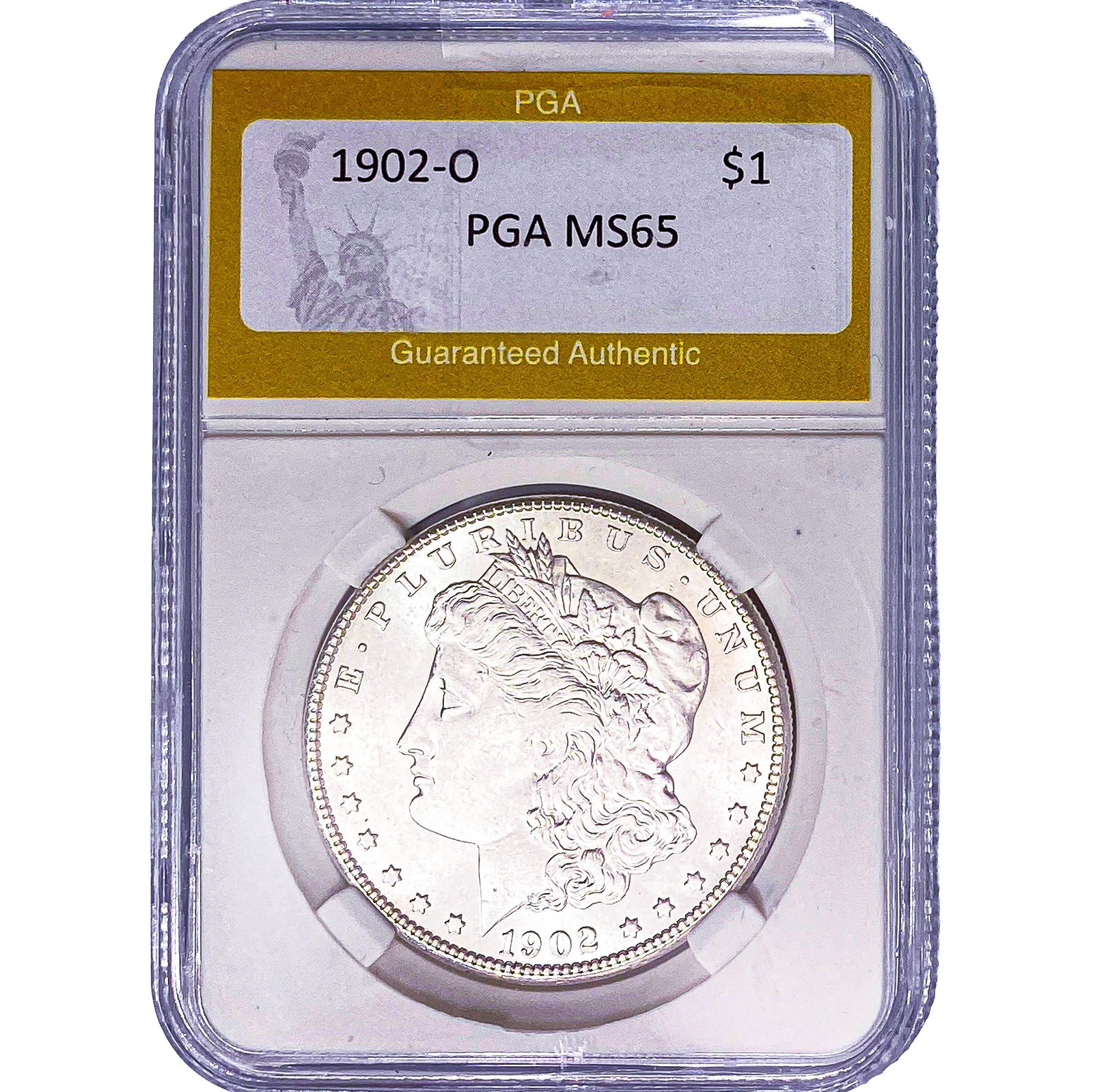 1902-O Morgan Silver Dollar PGA MS65: 1902-O Morgan Silver Dollar PGA MS65