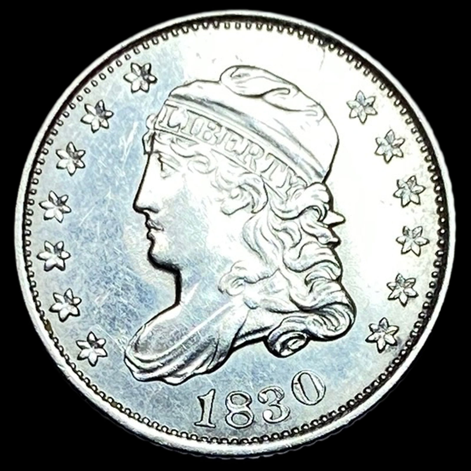 1830 Capped Bust Half Dime CLOSELY UNCIRCULATED: 1830 Capped Bust Half Dime CLOSELY UNCIRCULATED