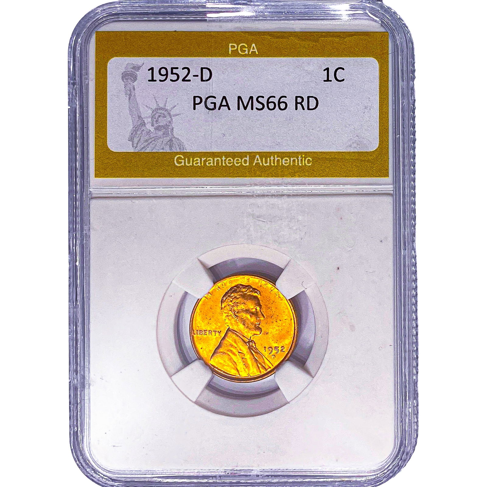 1952-D Wheat Cent PGA MS66 RD: 1952-D Wheat Cent PGA MS66 RD
